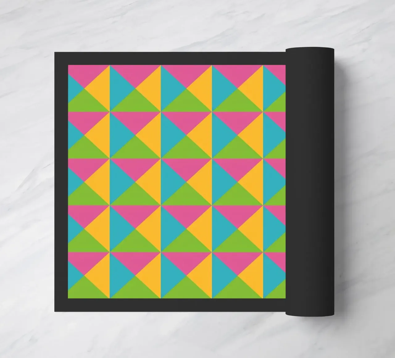 Design primaverile, colori giallo, verde, blu, forma geometrica zerbino da CreatedbySon