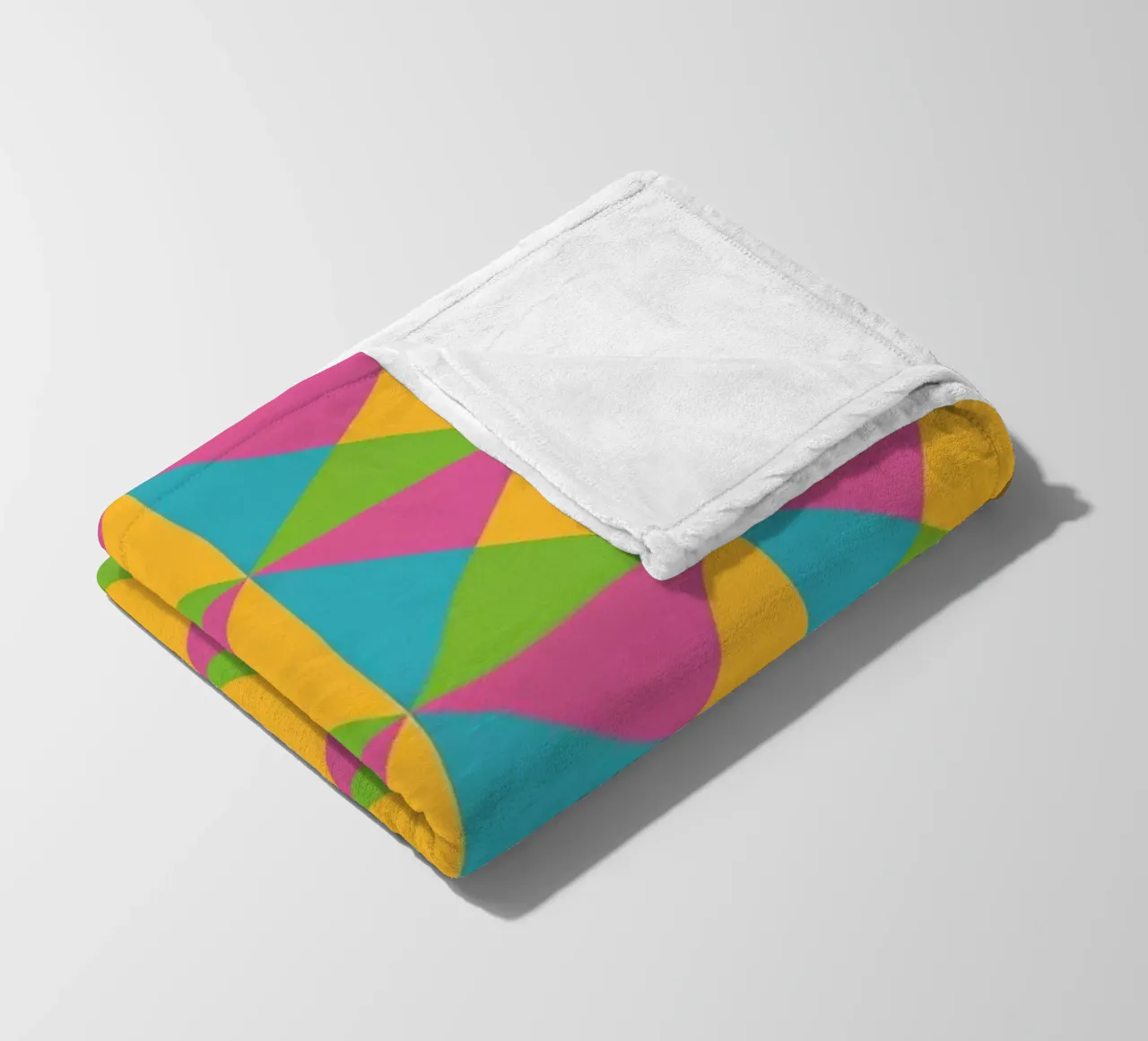 Design primaverile, colori giallo, verde, blu, forma geometrica coperta in pile da CreatedbySon