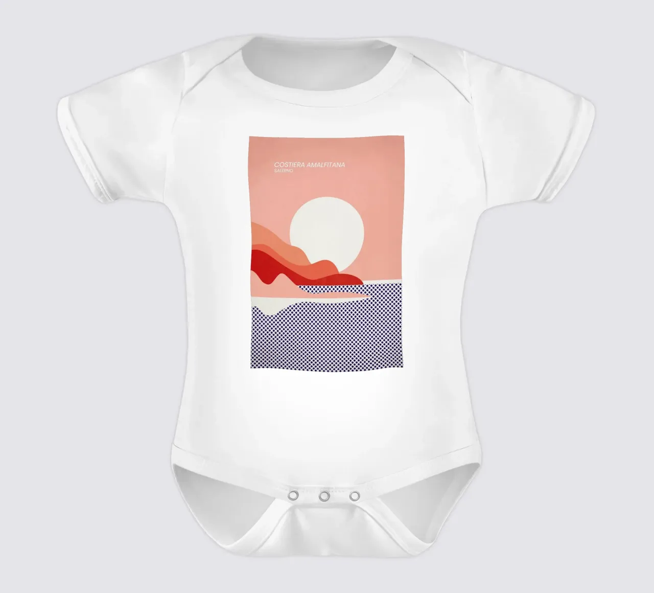 Amalfi Coast body neonato maniche corte da The Cartography Collection