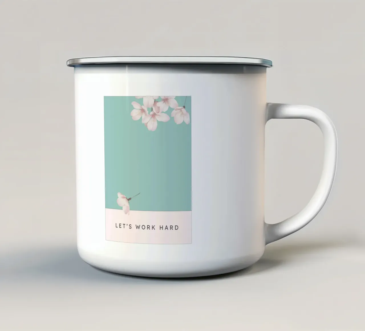 LET‘S WORK HARD taza de esmalte de Einfach Uebel