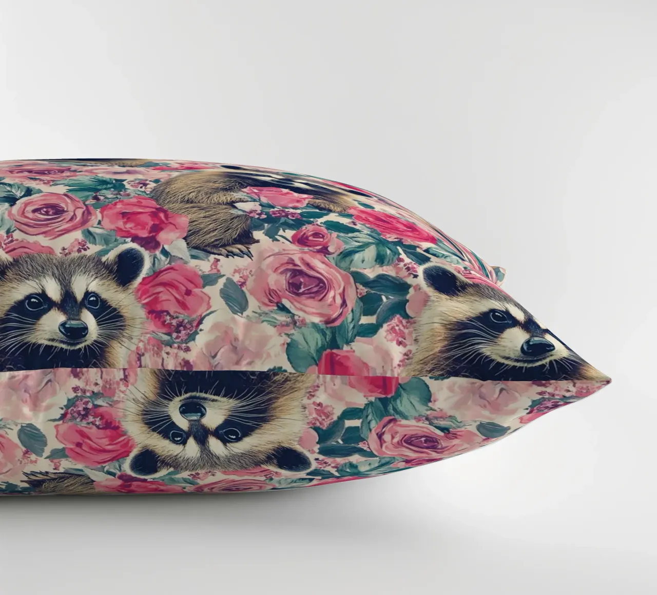 Racoons and Roses cuscino da Sunflower Soul Studio