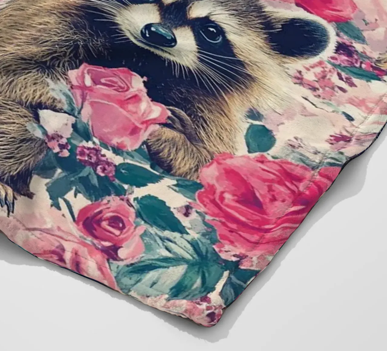 Racoons and Roses coperta in pile da Sunflower Soul Studio