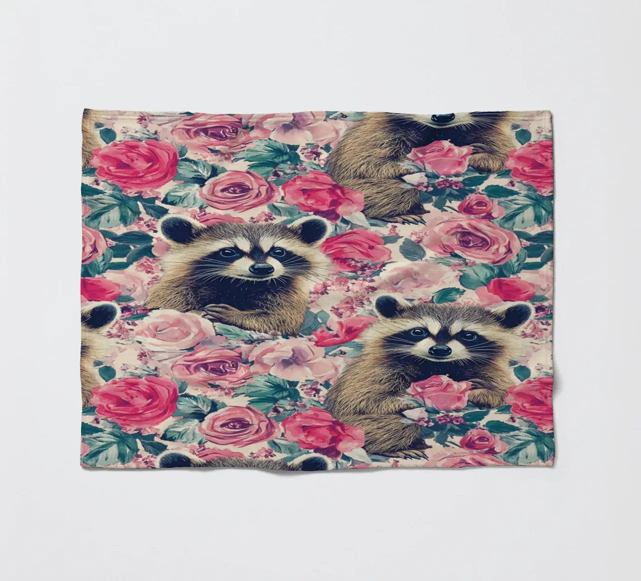 Racoons and Roses coperta in pile da Sunflower Soul Studio