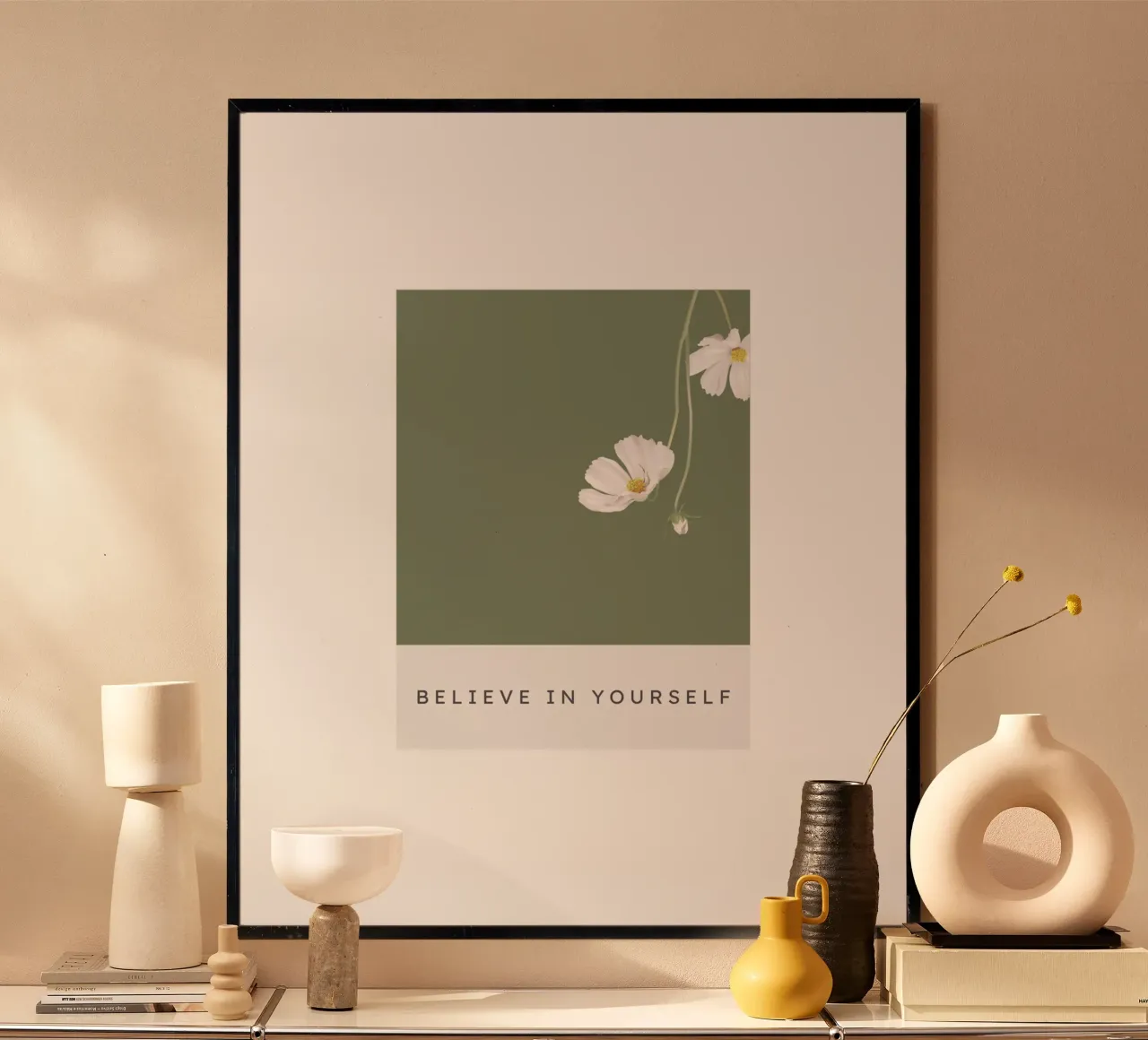 BELIEVE IN YOURSELF poster with aluminum frame by Einfach Uebel