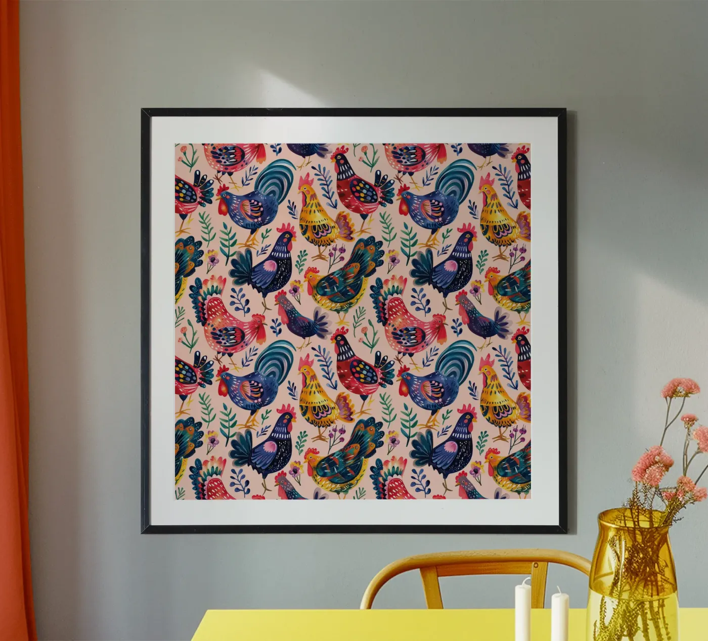 Whimsical Chickens poster da Sunflower Soul Studio