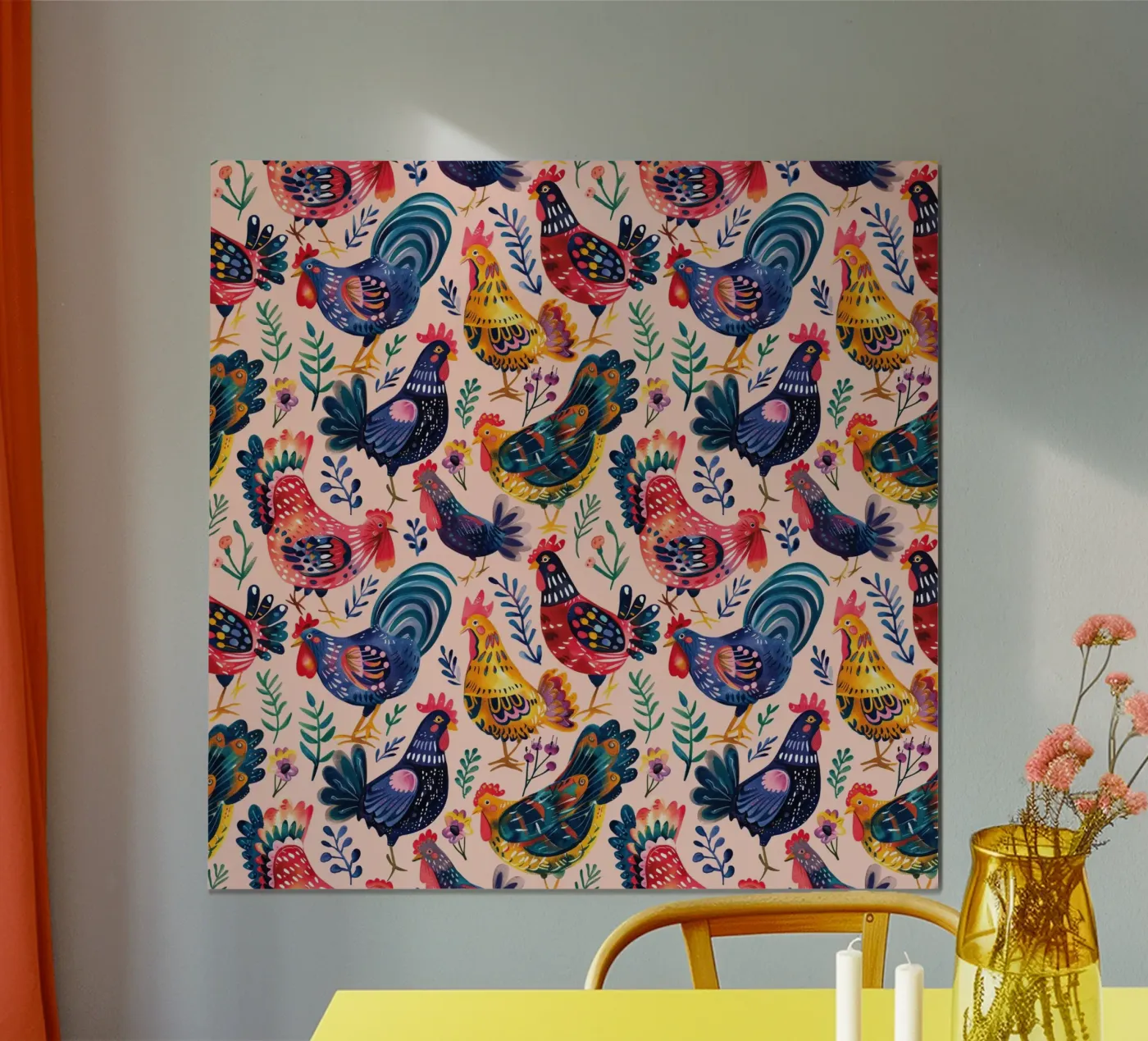 Whimsical Chickens poster da Sunflower Soul Studio