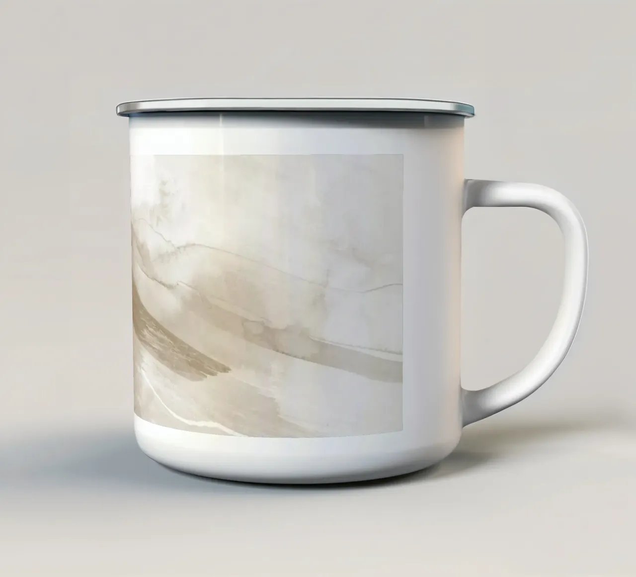 Pennellate di beige 3 tazza in smalto da NouveauPrints