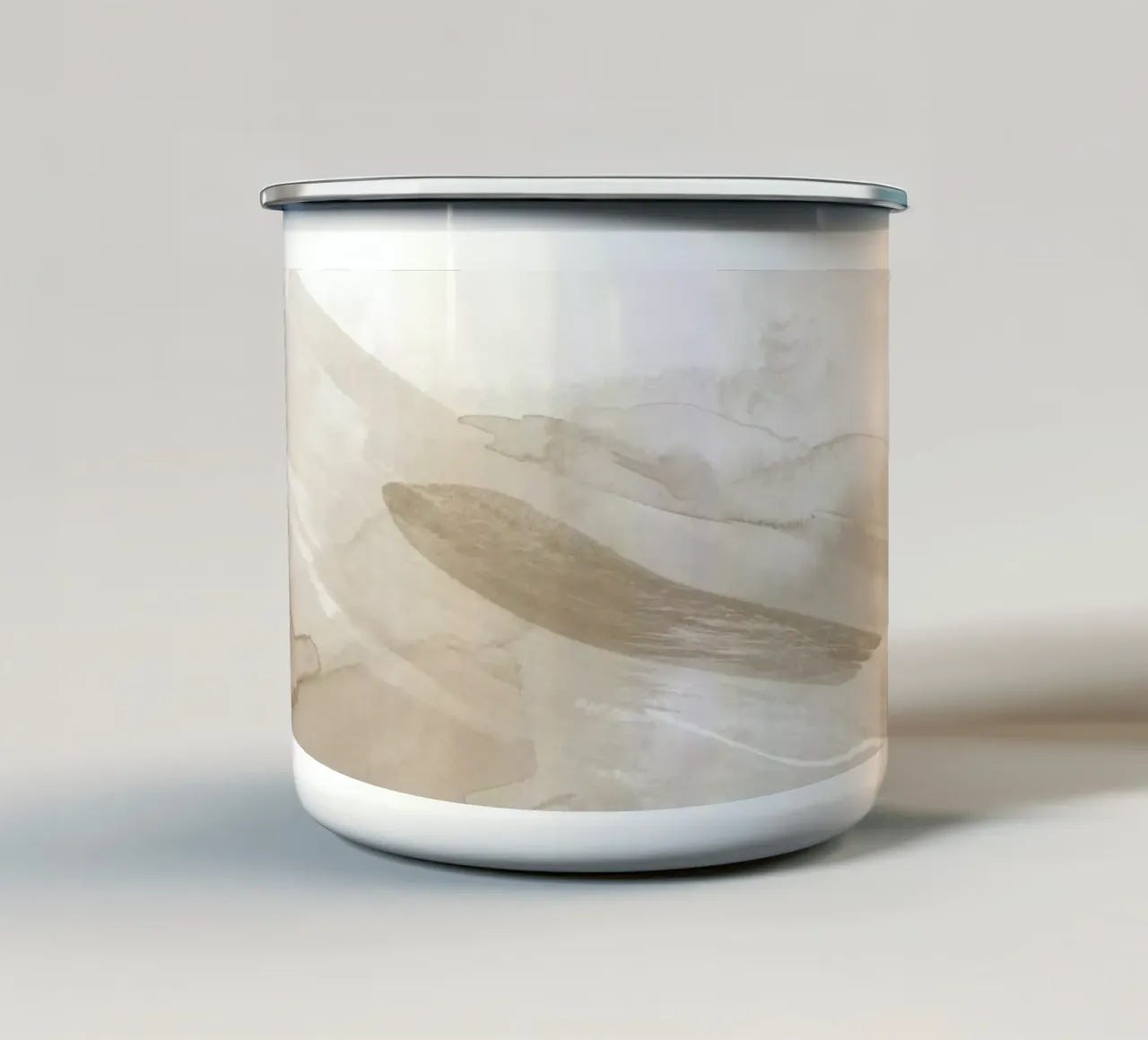 Pennellate di beige 3 tazza in smalto da NouveauPrints