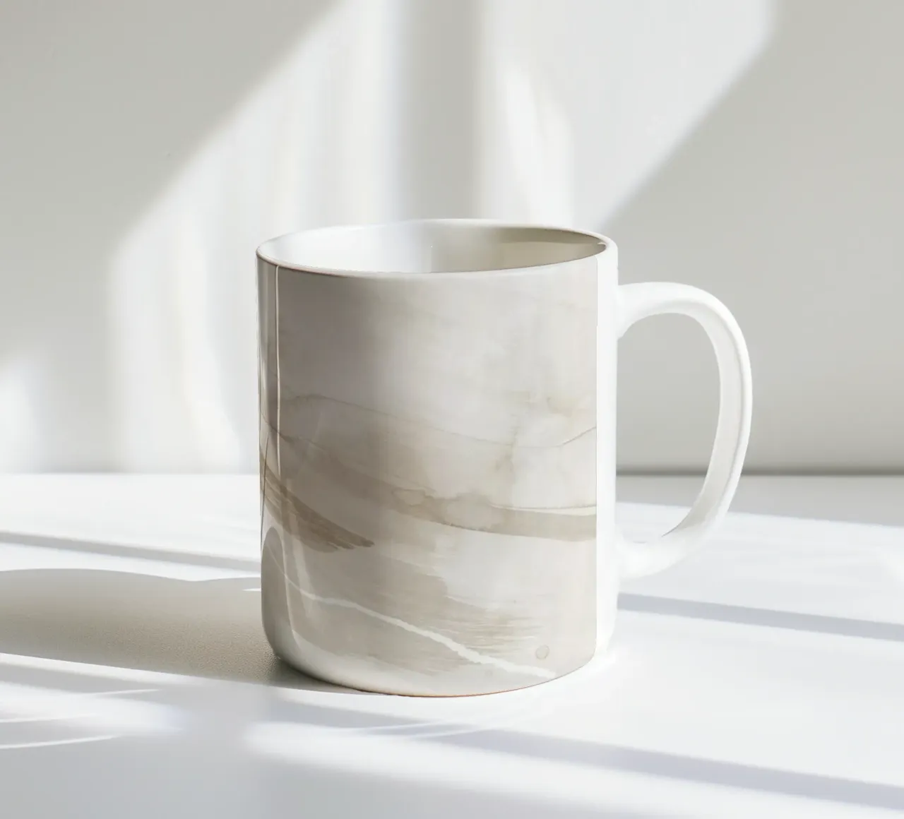 Pinselstriche Beigetöne 3 Keramik Tasse von NouveauPrints