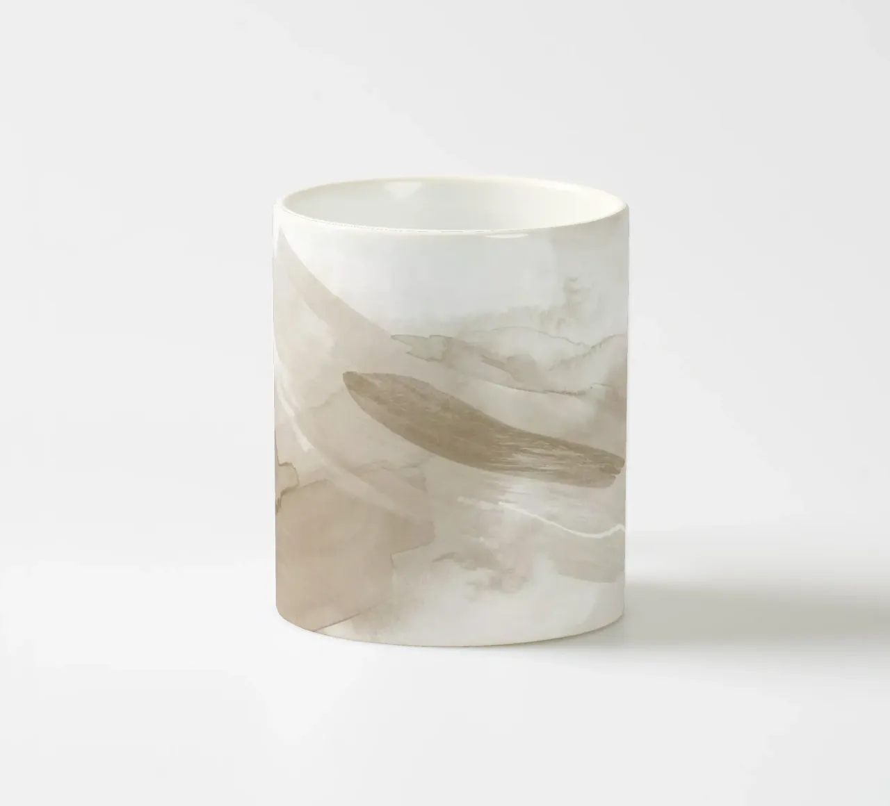 Pinselstriche Beigetöne 3 Keramik Tasse von NouveauPrints
