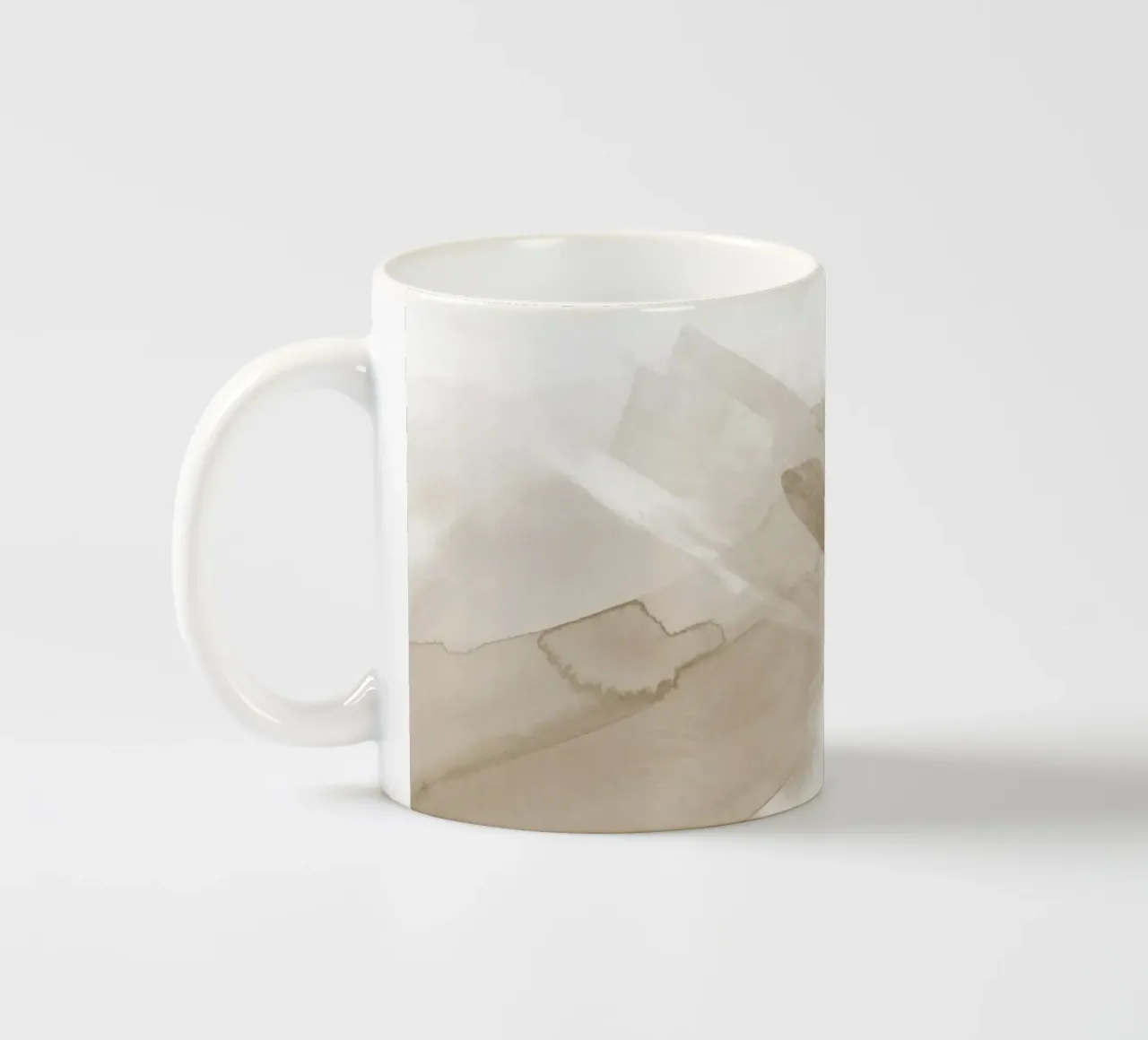 Pinselstriche Beigetöne 3 Keramik Tasse von NouveauPrints
