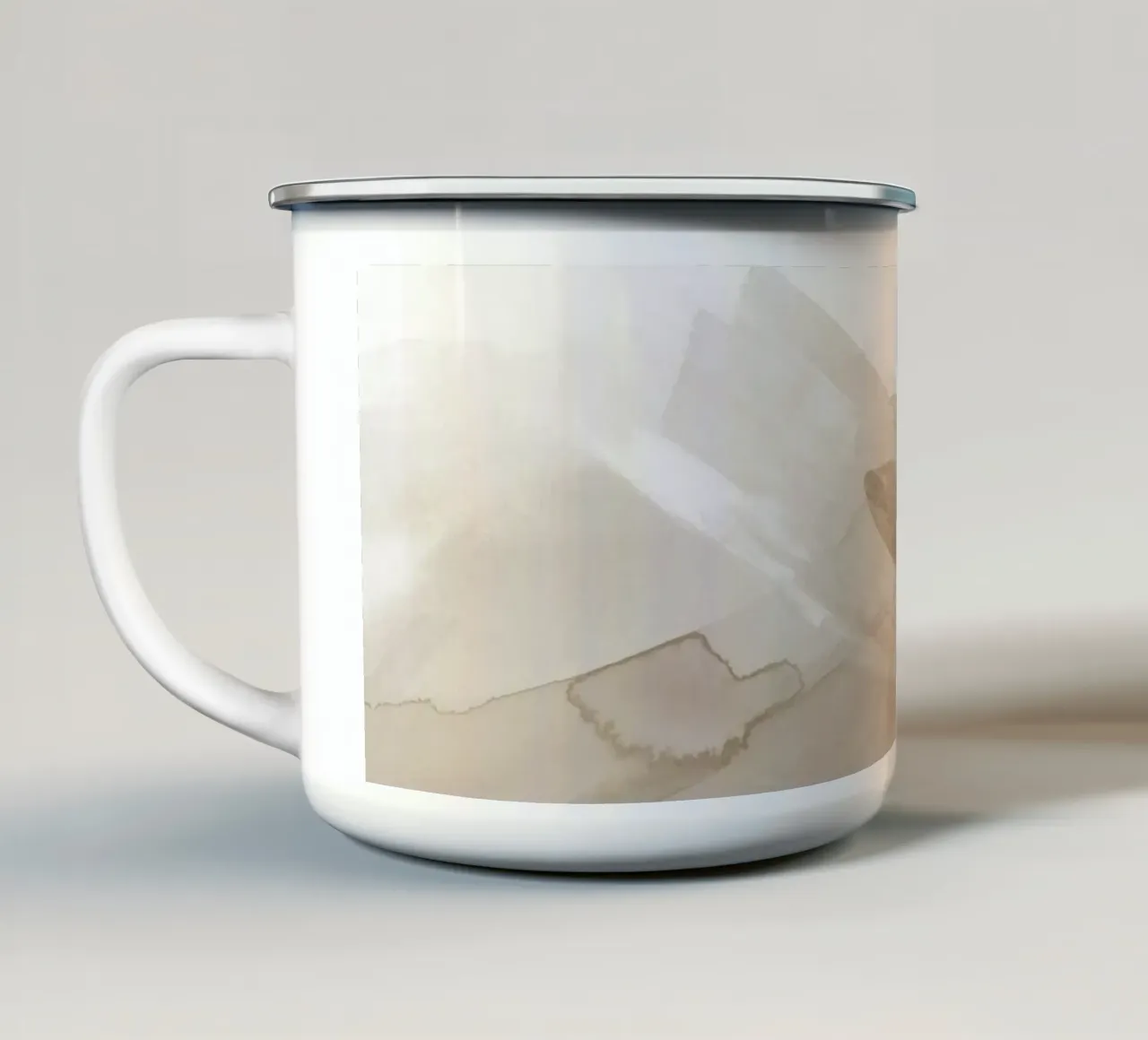 Pinceladas tonos beige 3 taza de esmalte de NouveauPrints