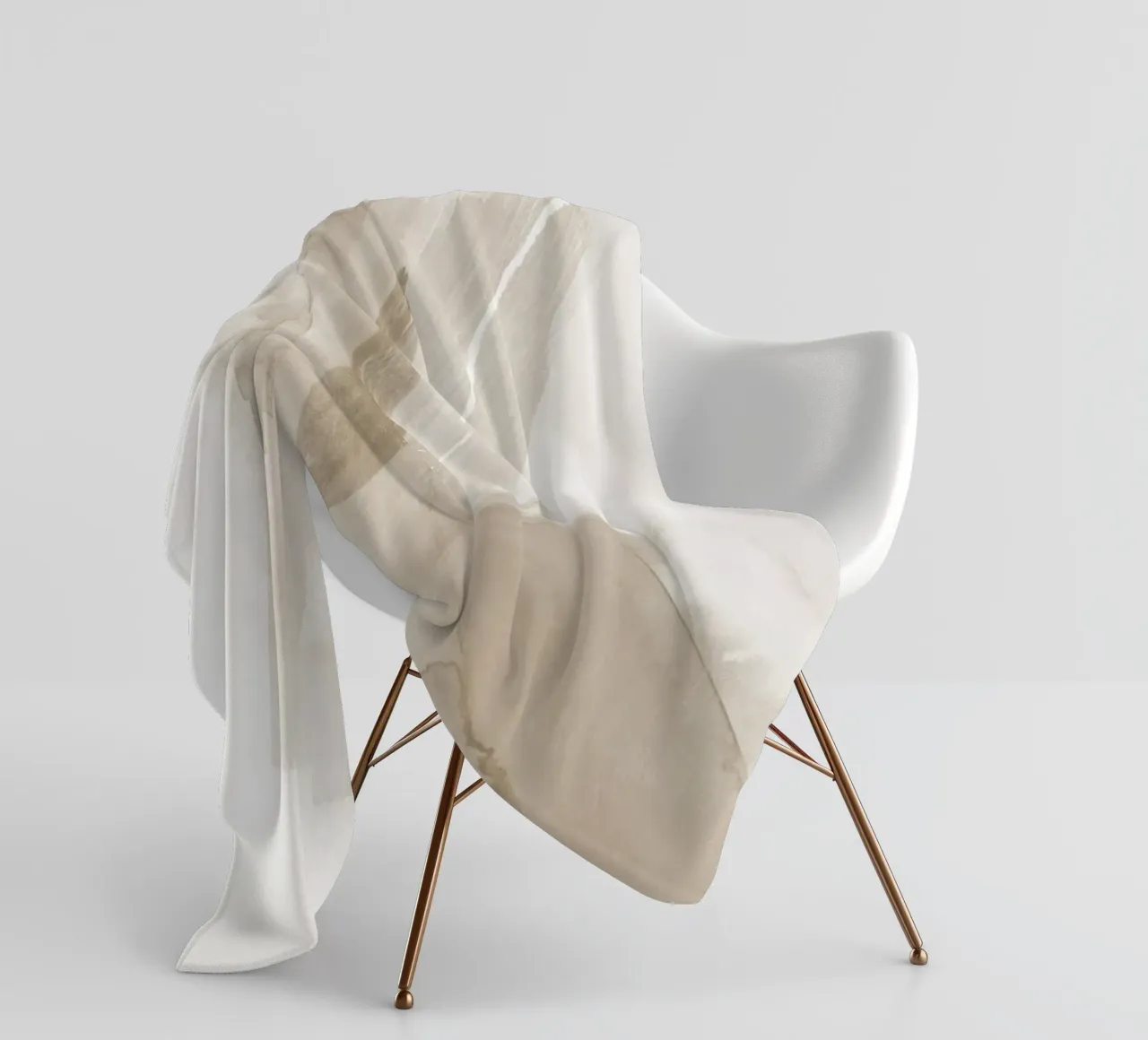 Brush strokes beige tones 3 fleece blanket by NouveauPrints