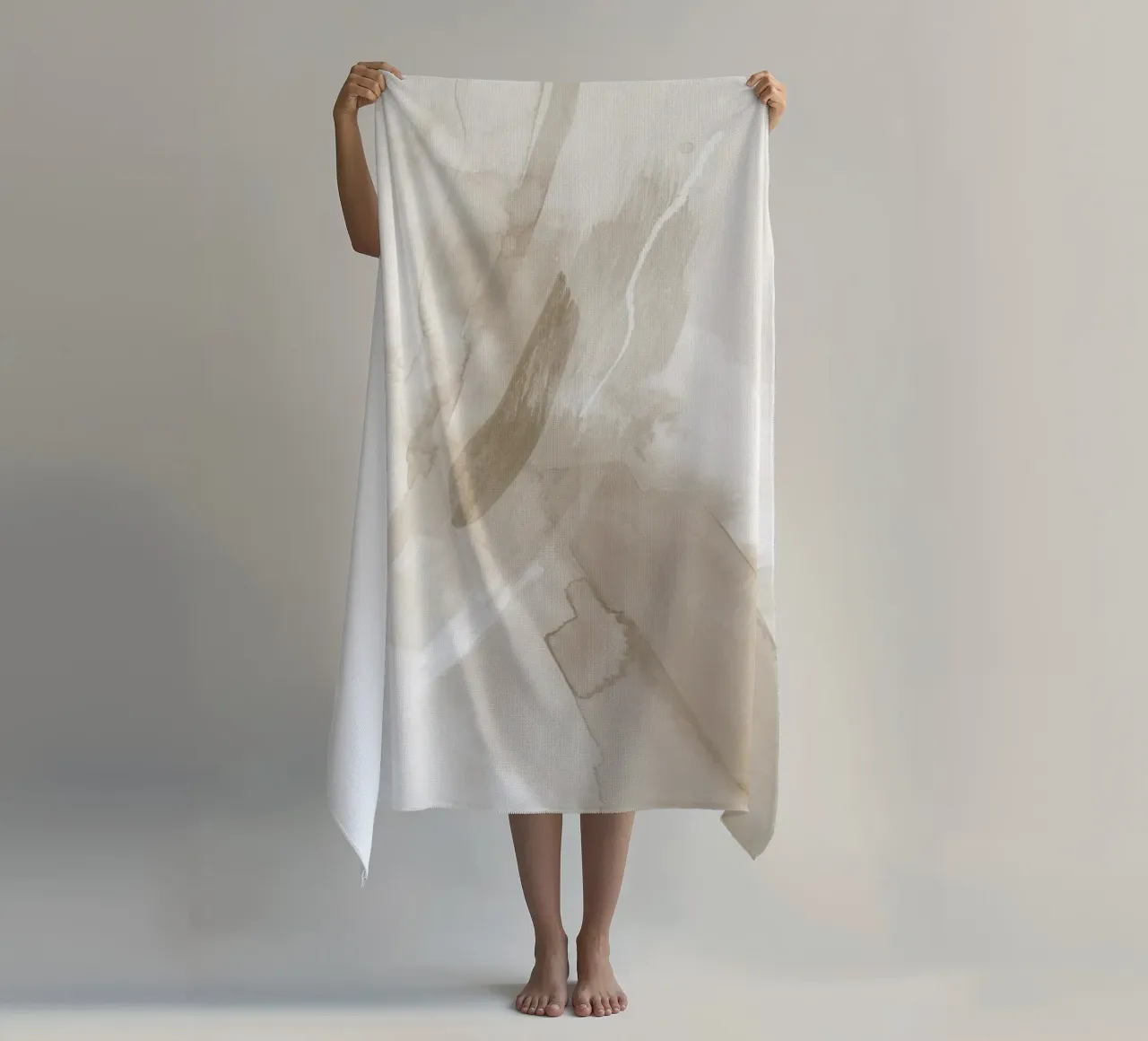 Pennellate di beige 3 telo mare da NouveauPrints
