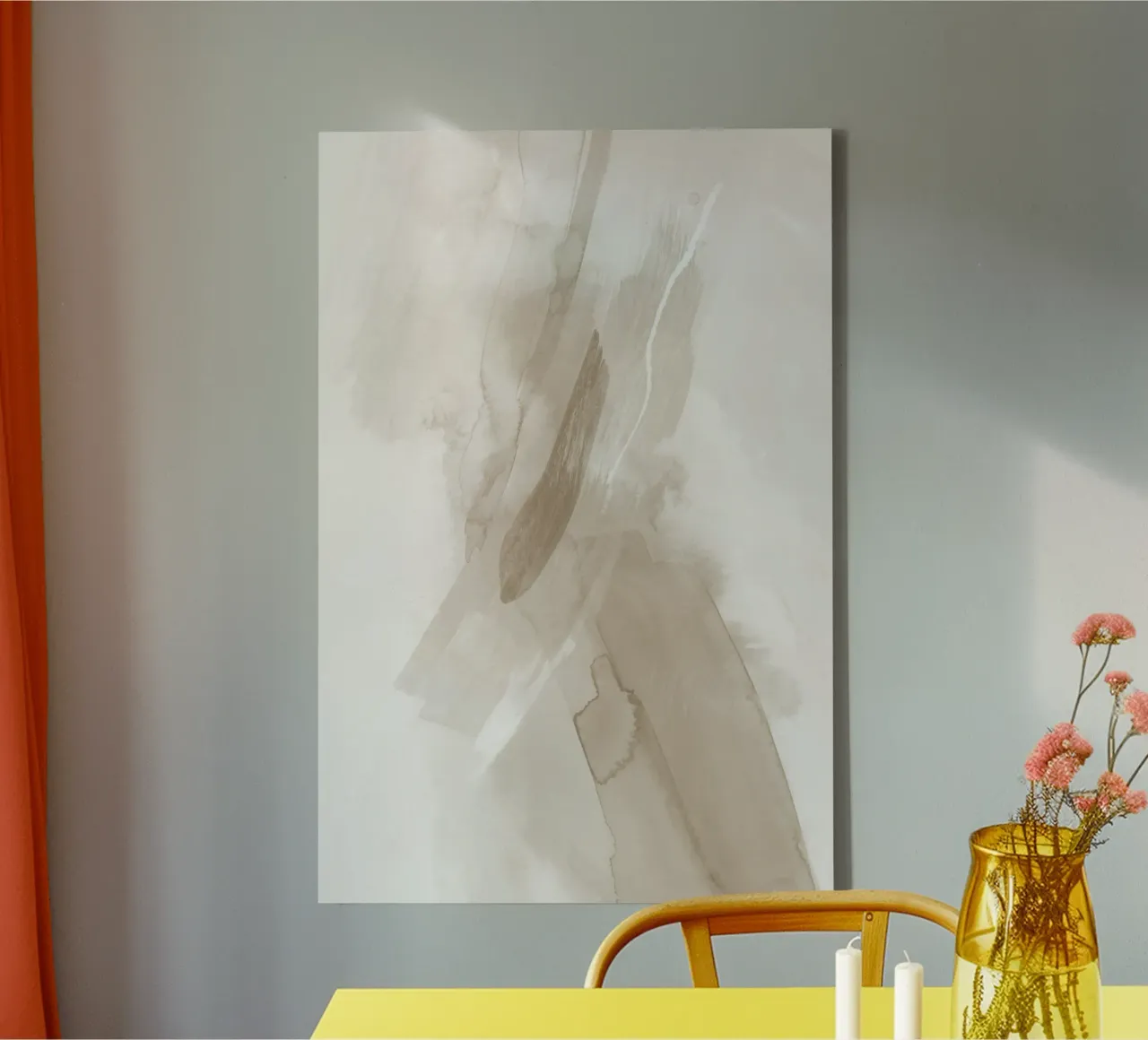 Pennellate di beige 3 tela con Cornice a cassetta da NouveauPrints