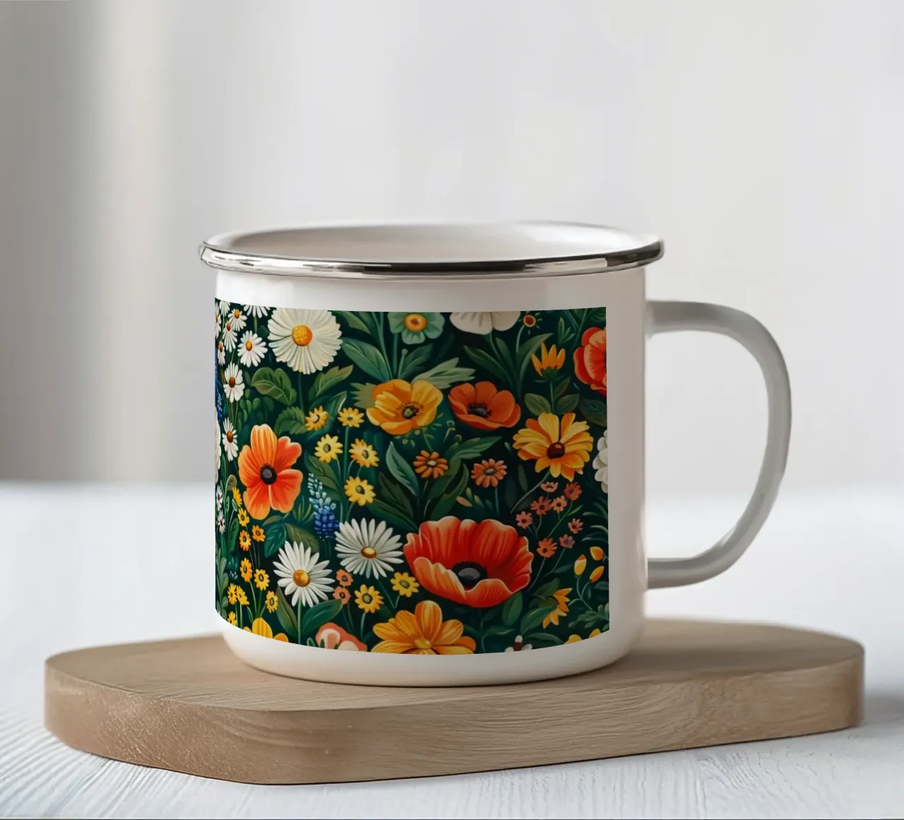 Vintage Garden tazza in smalto da Sunflower Soul Studio