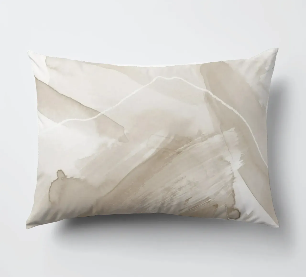 Pennellate di beige 2 cuscino da NouveauPrints