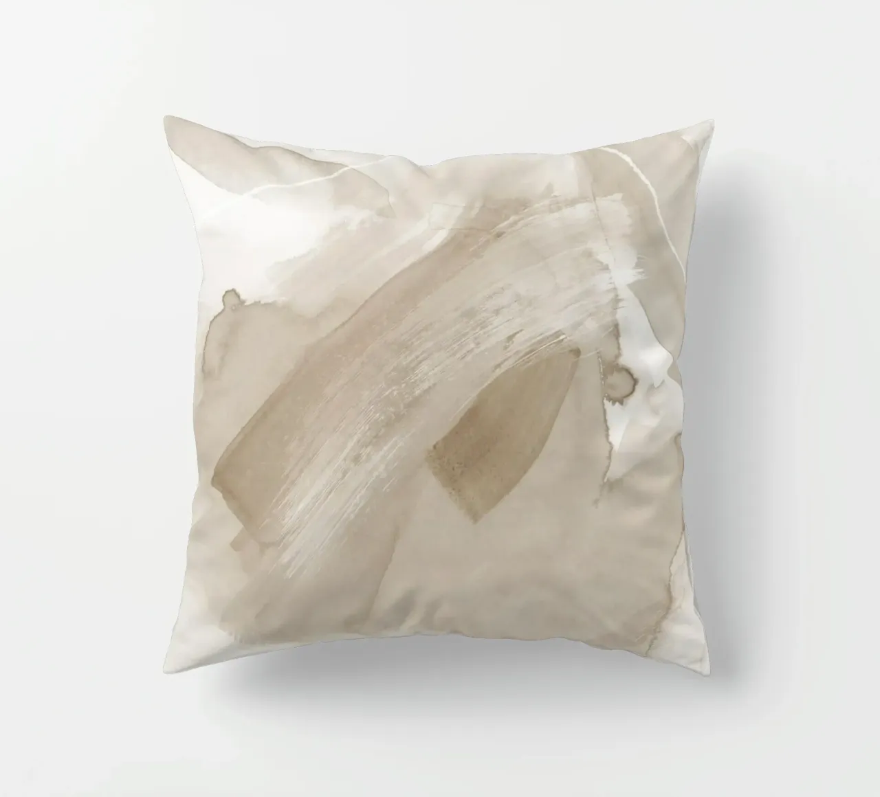 Pennellate di beige 2 cuscino da NouveauPrints