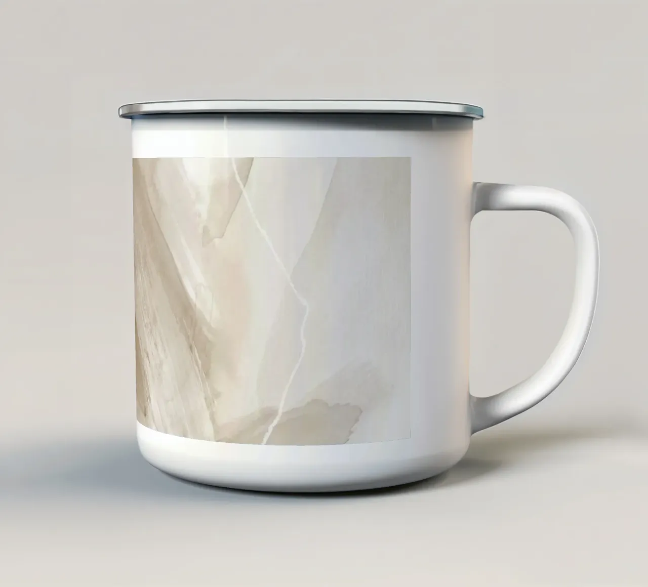 Pennellate di beige 2 tazza in smalto da NouveauPrints