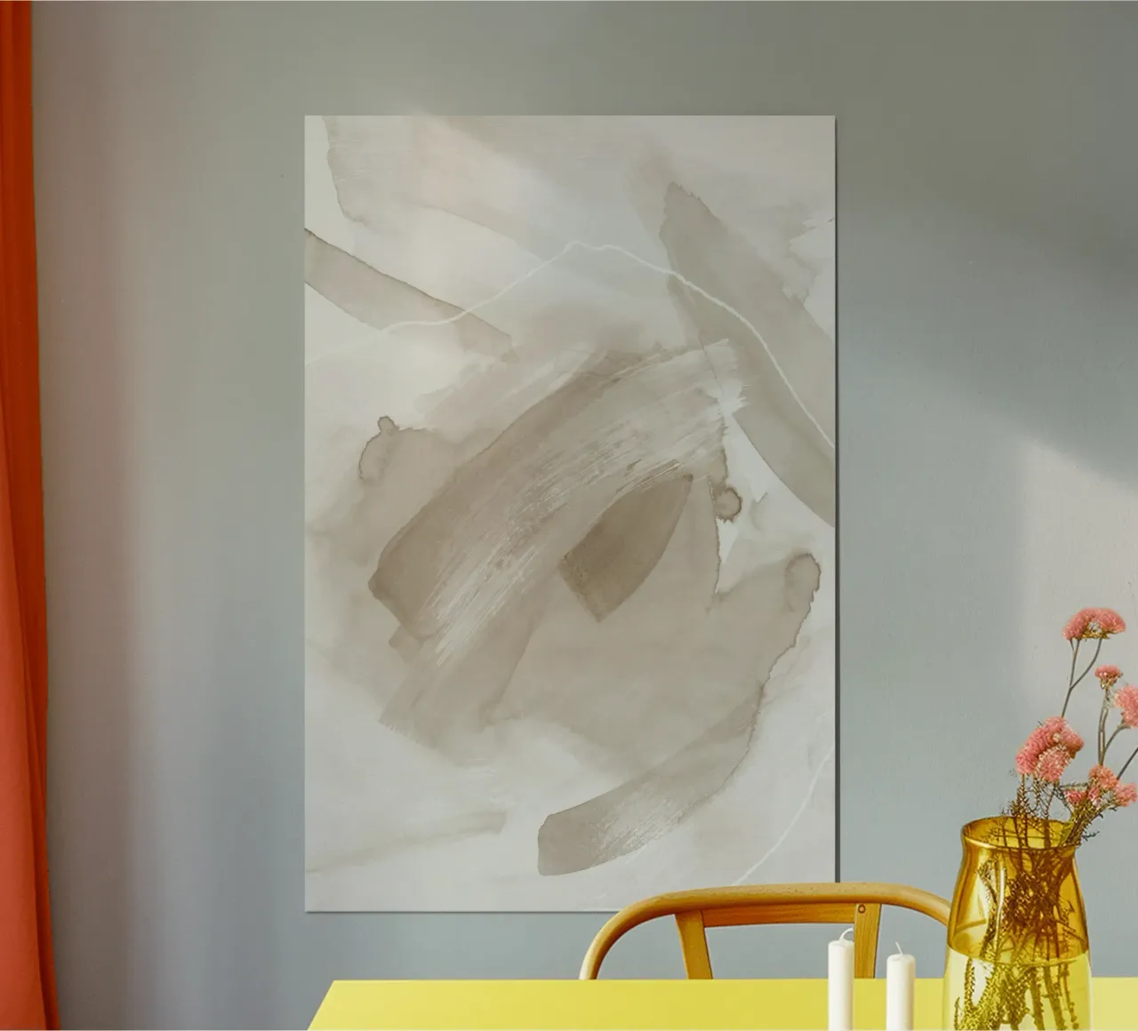 Pennellate di beige 2 poster con telaio in plastica da NouveauPrints