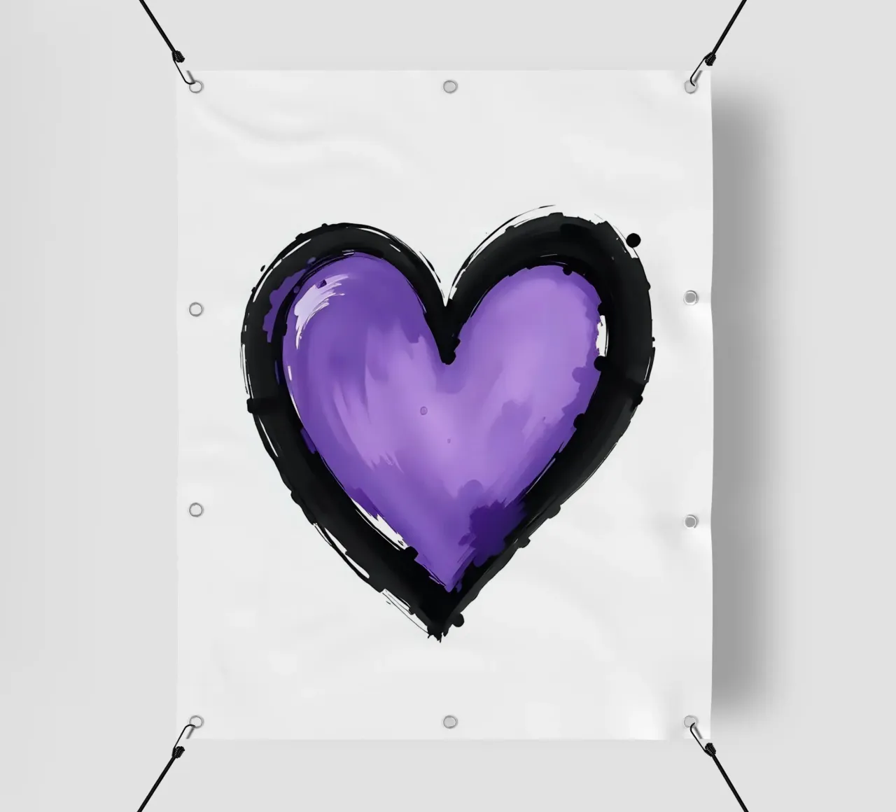 cuore_nero_viola_2 telo in pvc da Pink- und LoveArt by LK