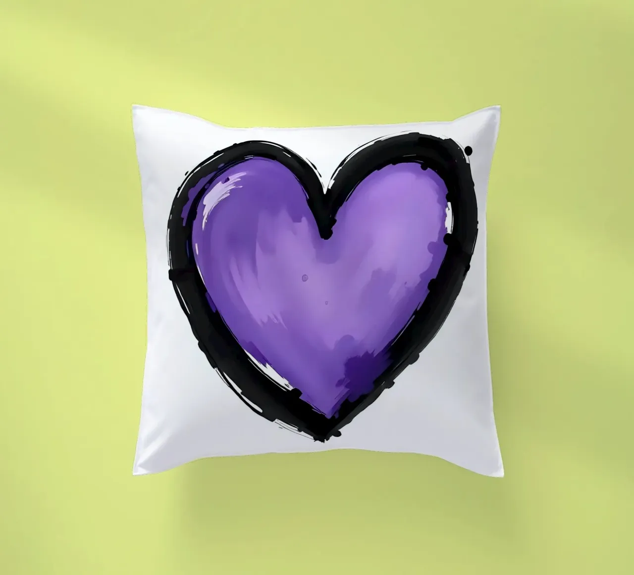 cuore_nero_viola_2 cuscino da Pink- und LoveArt by LK