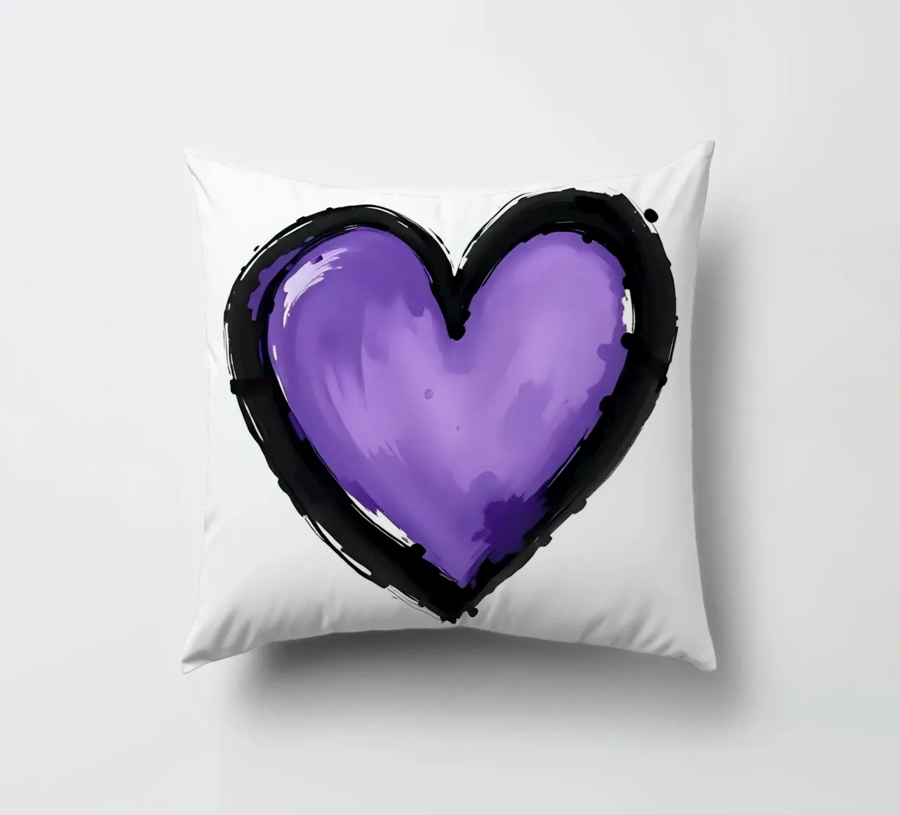 cuore_nero_viola_2 cuscino da Pink- und LoveArt by LK