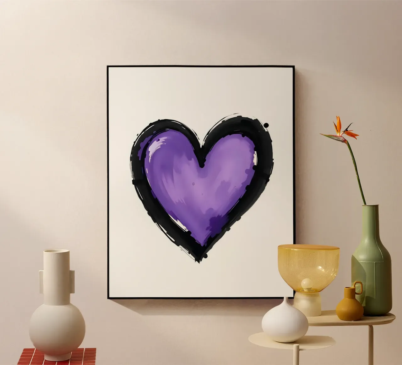 cuore_nero_viola_2 plexiglass da Pink- und LoveArt by LK