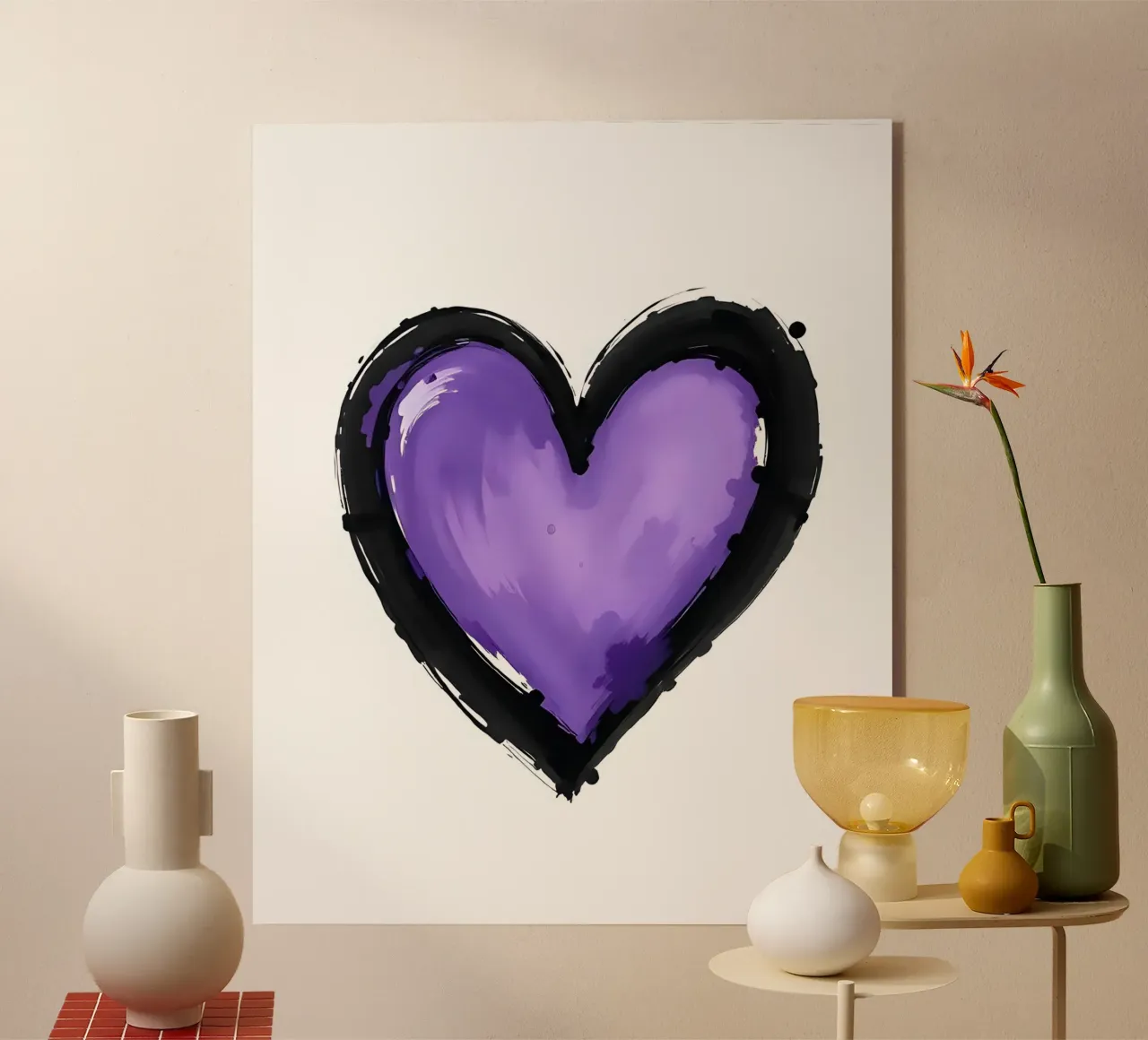 cuore_nero_viola_2 plexiglass da Pink- und LoveArt by LK