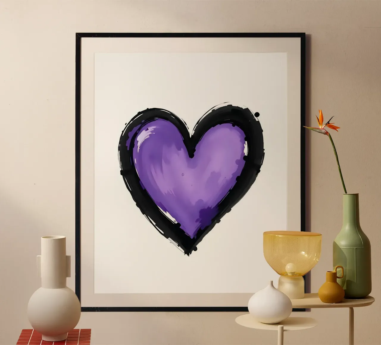 cuore_nero_viola_2 poster da Pink- und LoveArt by LK