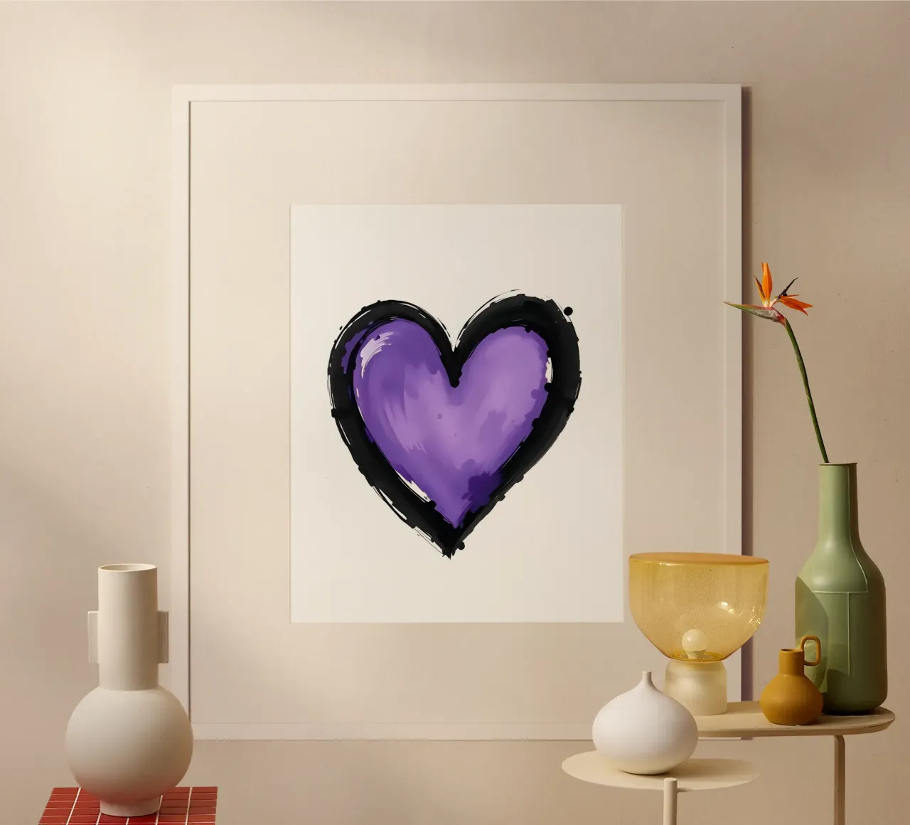 cuore_nero_viola_2 poster da Pink- und LoveArt by LK