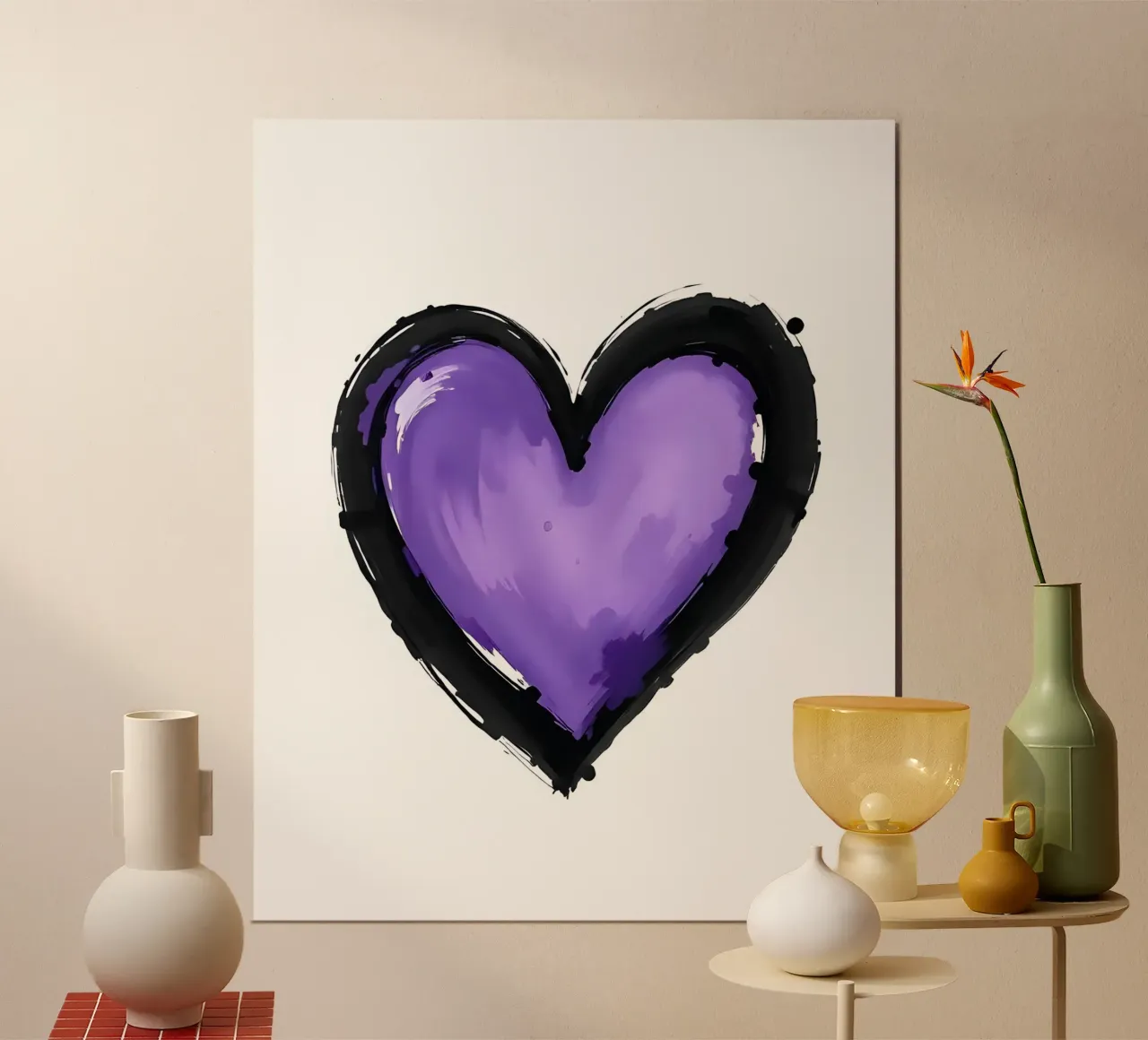 cuore_nero_viola_2 poster da Pink- und LoveArt by LK