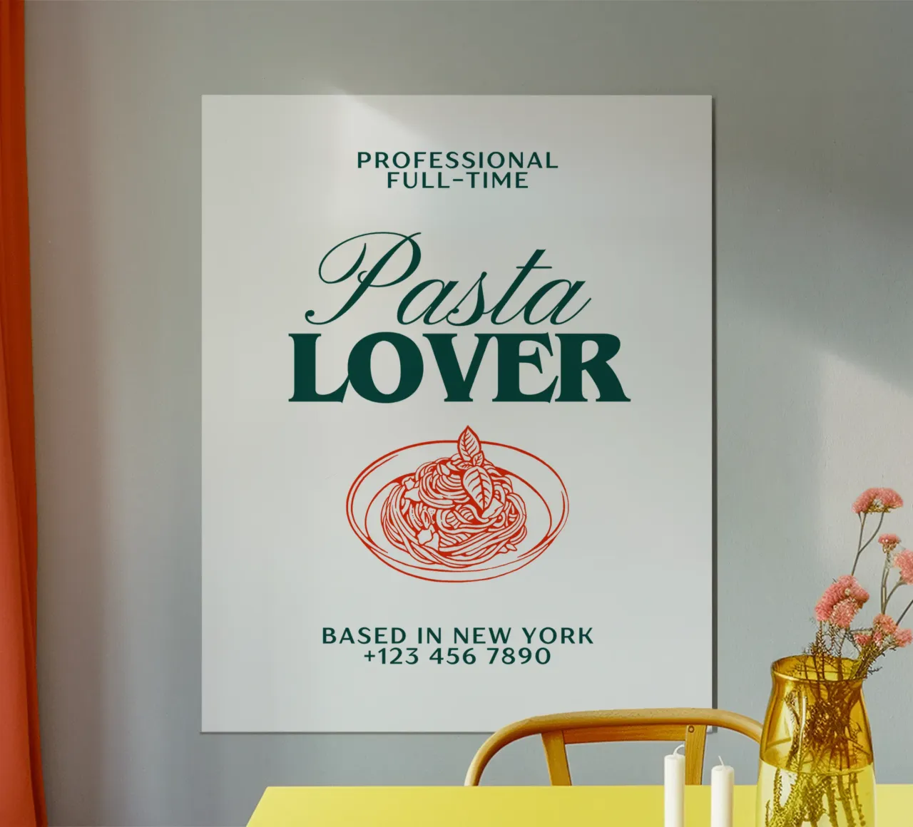 PASTA LOVER poster con telaio in plastica da Einfach Uebel