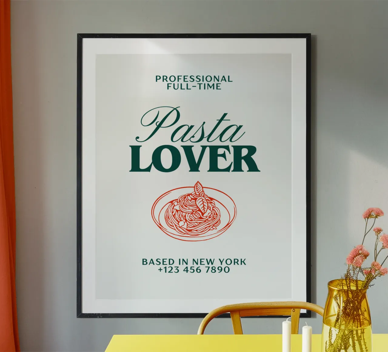 PASTA LOVER poster con telaio in plastica da Einfach Uebel