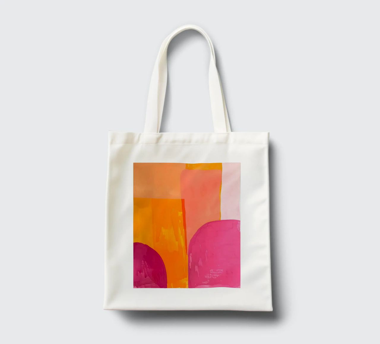 Pink and Orange Abstract Jutebeutel von Gypsy Galleria