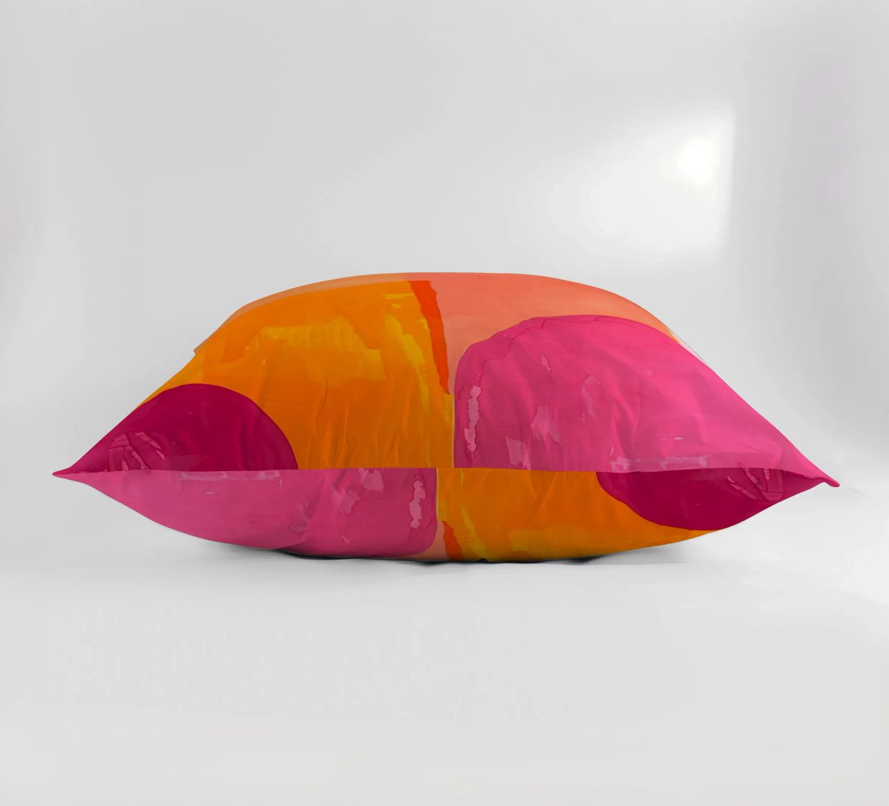 Pink and Orange Abstract Kissen von Gypsy Galleria