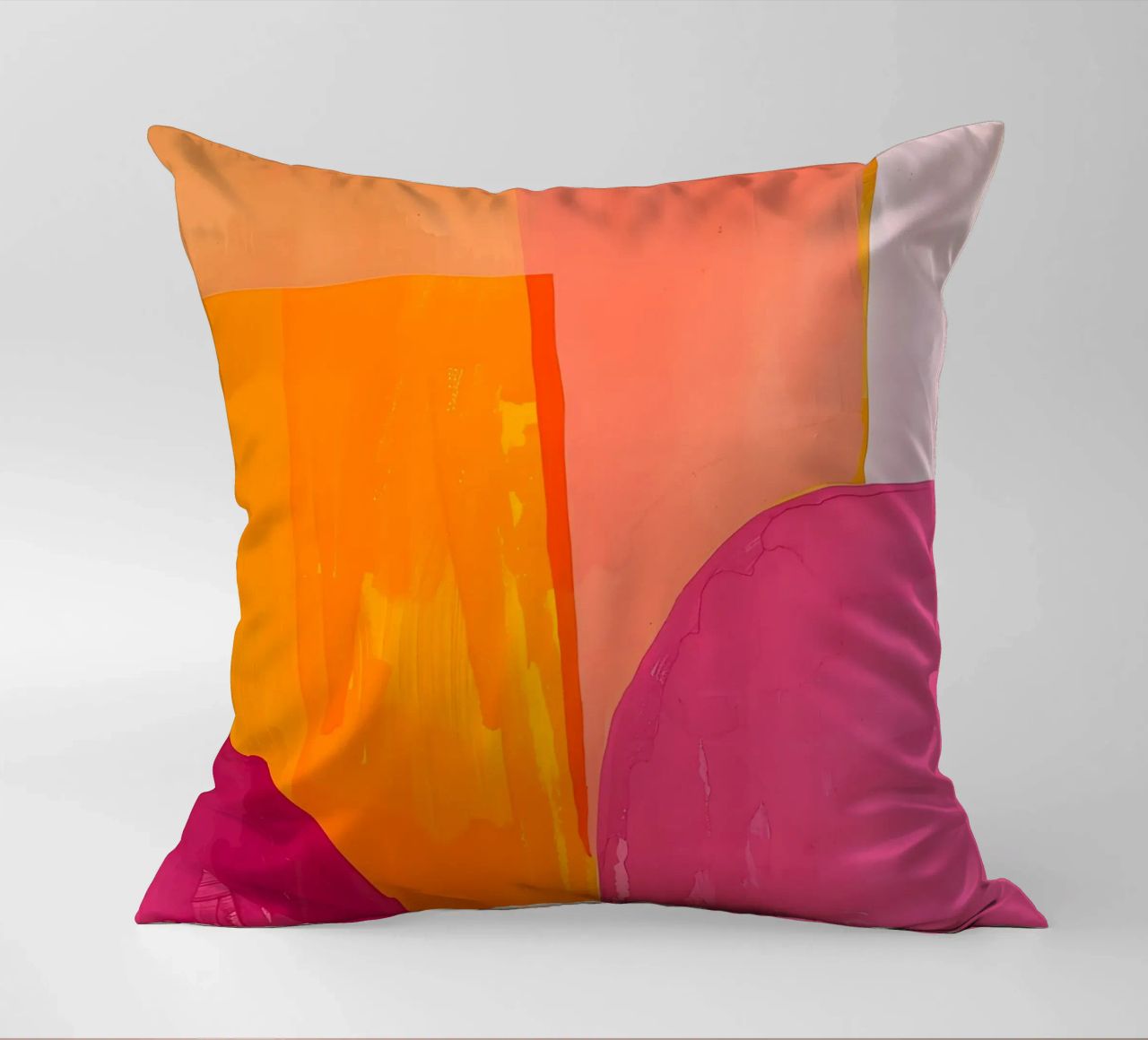 Pink and Orange Abstract Kissen von Gypsy Galleria