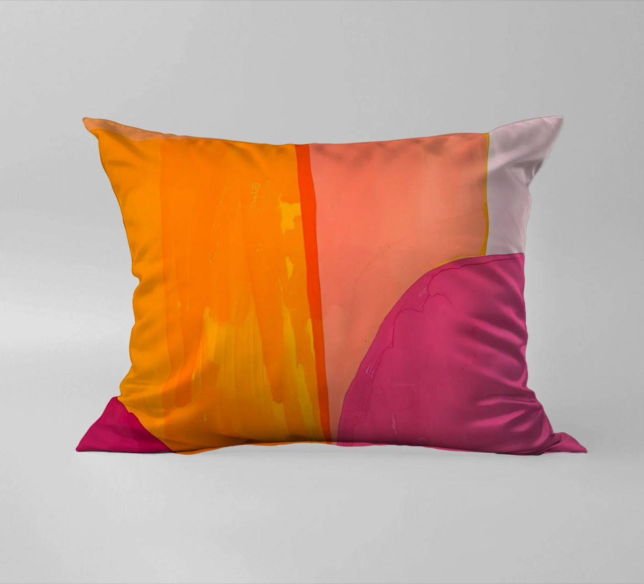 Pink and Orange Abstract Kissen von Gypsy Galleria