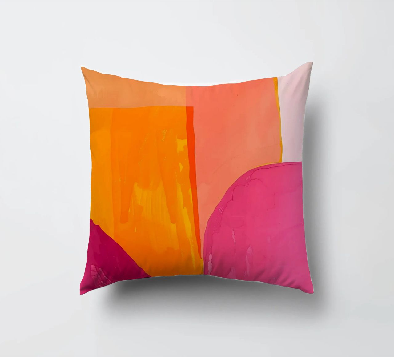 Pink and Orange Abstract Kissen von Gypsy Galleria