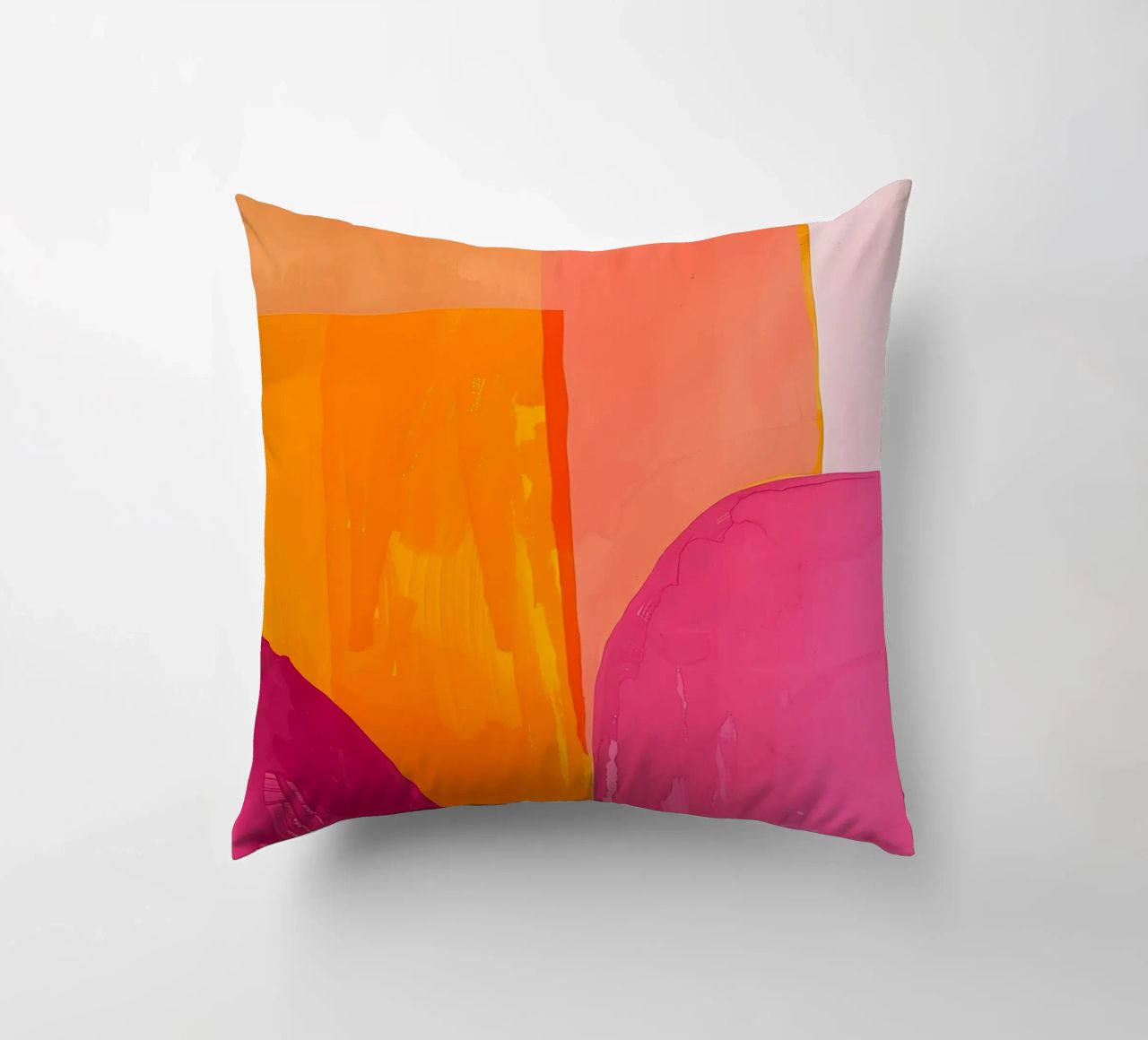 Pink and Orange Abstract Kissen von Gypsy Galleria