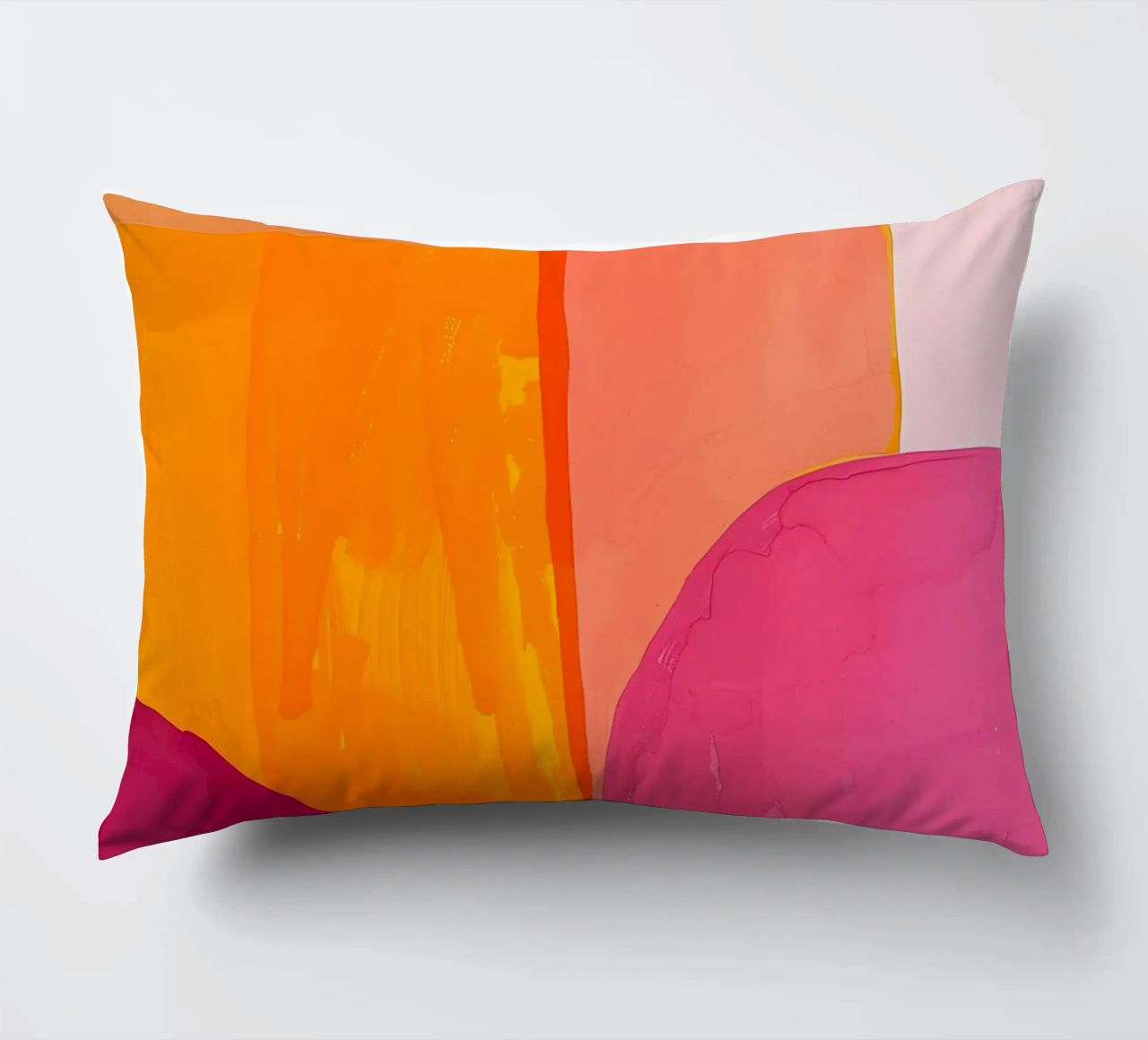 Pink and Orange Abstract Kissen von Gypsy Galleria