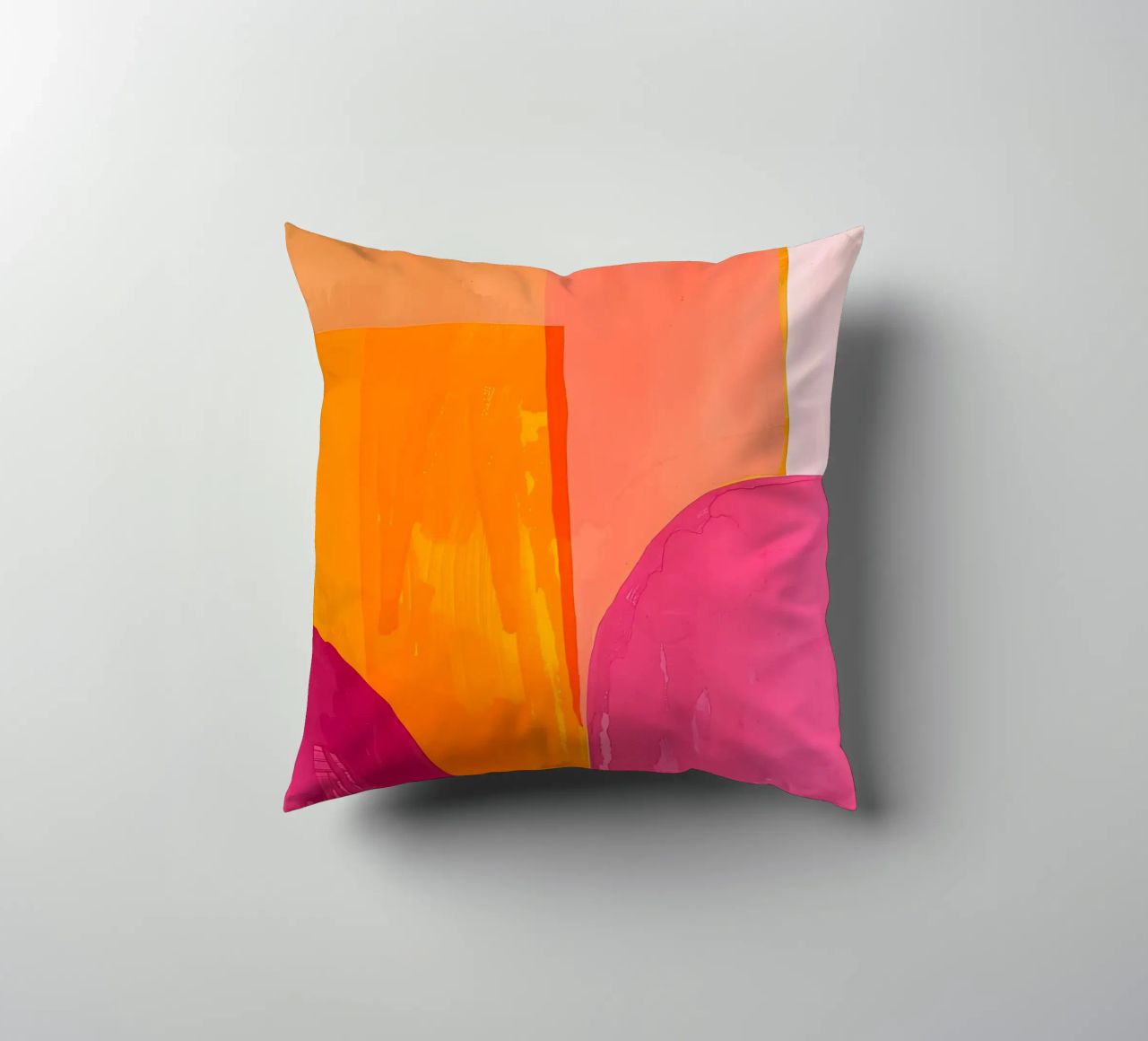 Pink and Orange Abstract Kissen von Gypsy Galleria
