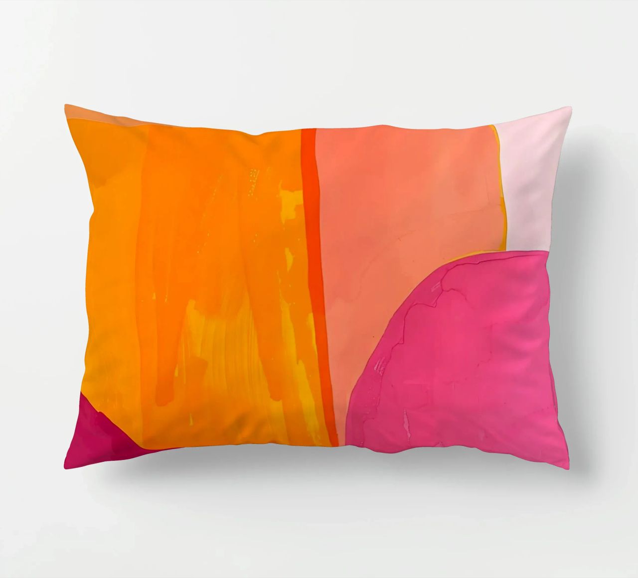 Pink and Orange Abstract Kissen von Gypsy Galleria