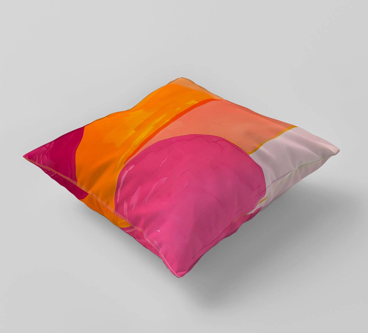 Pink and Orange Abstract Kissen von Gypsy Galleria