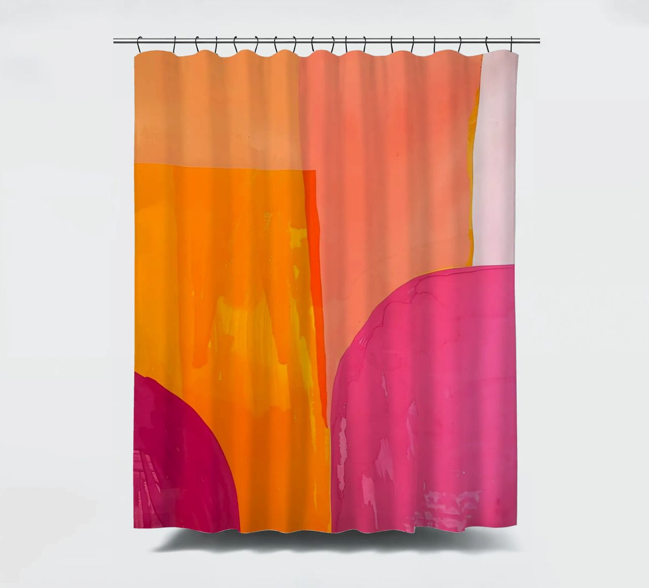 Pink and Orange Abstract Duschvorhang von Gypsy Galleria