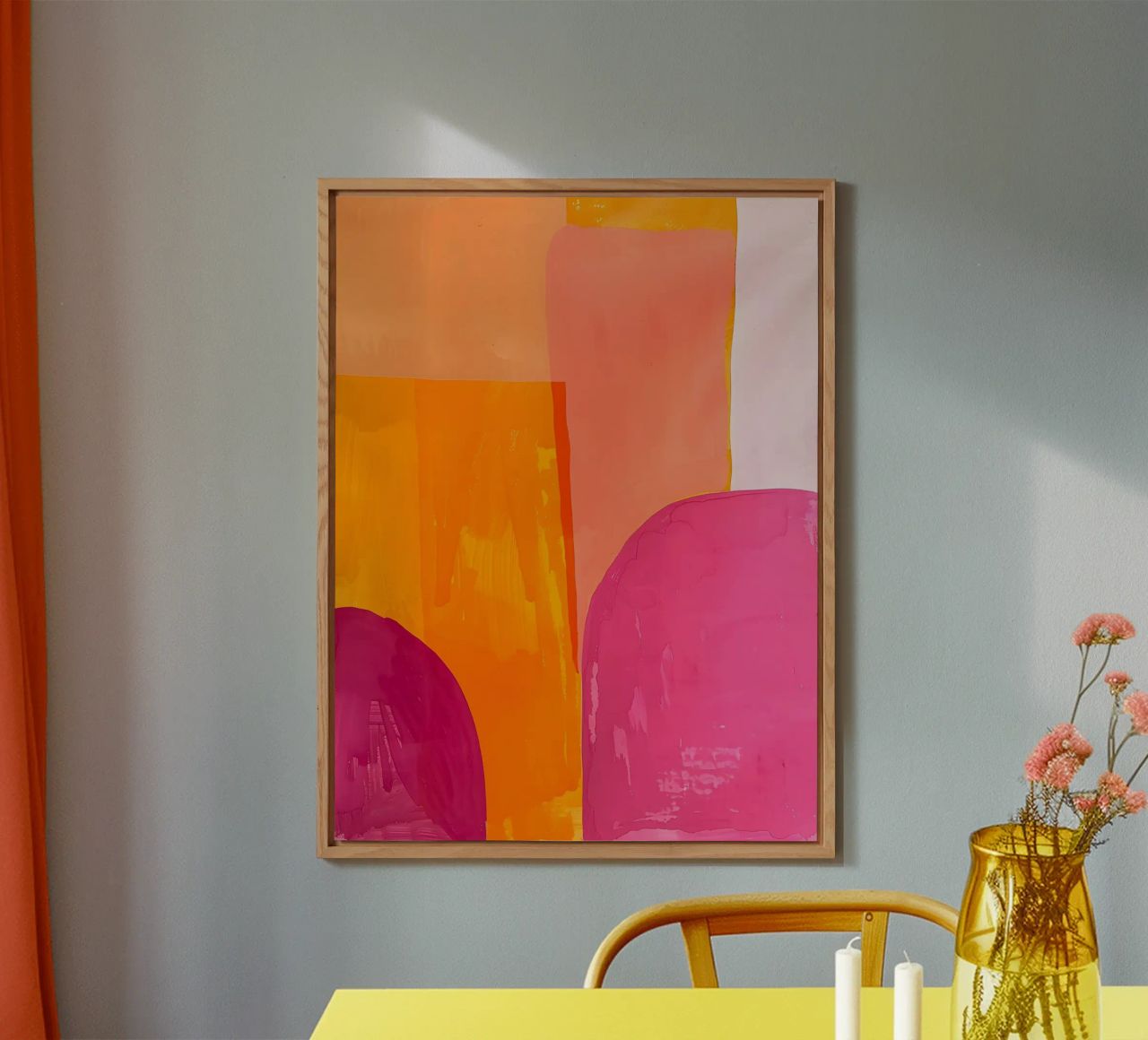 Pink and Orange Abstract Alu-Dibond von Gypsy Galleria