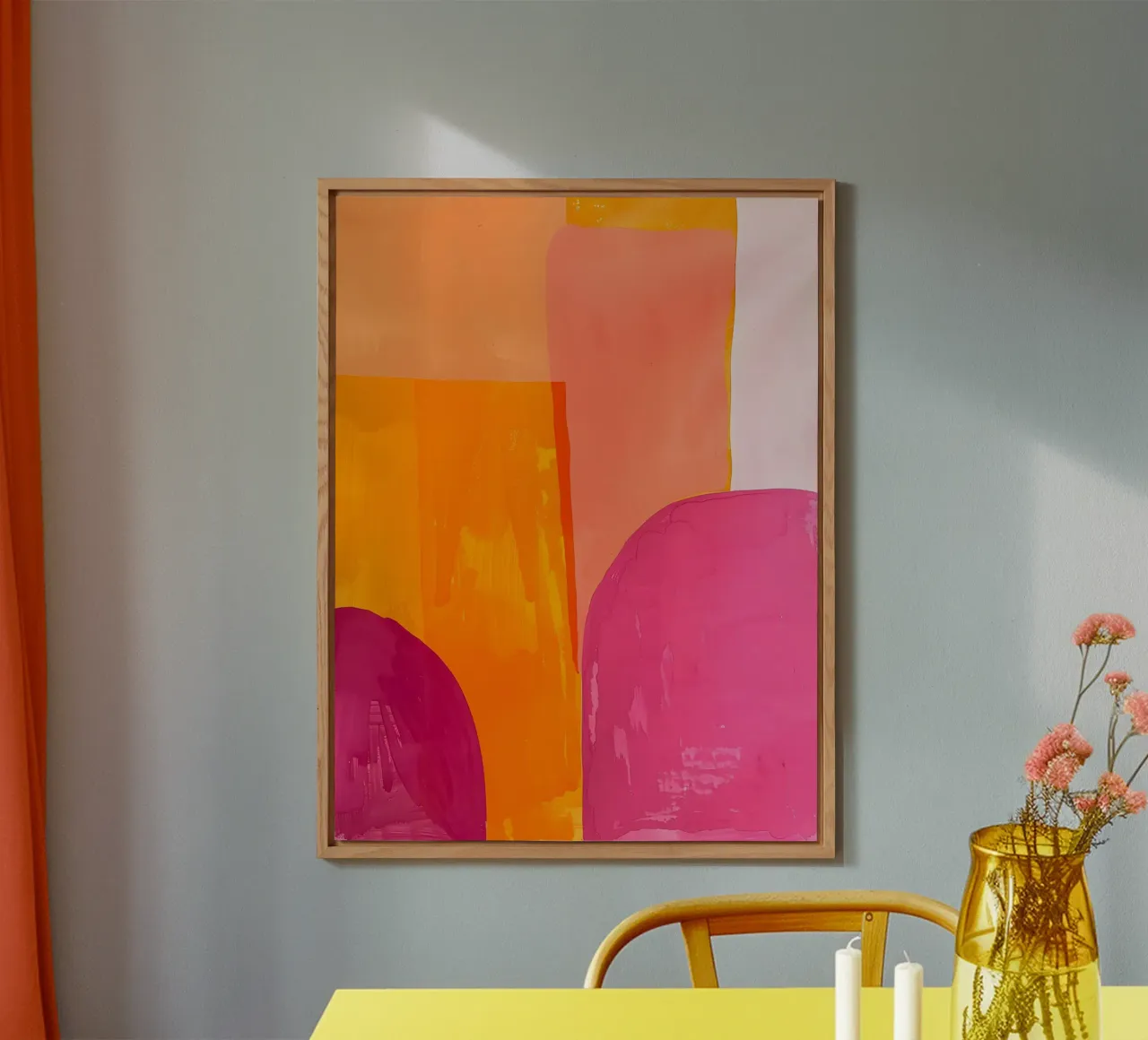 Pink and Orange Abstract alluminio dibond da Gypsy Galleria