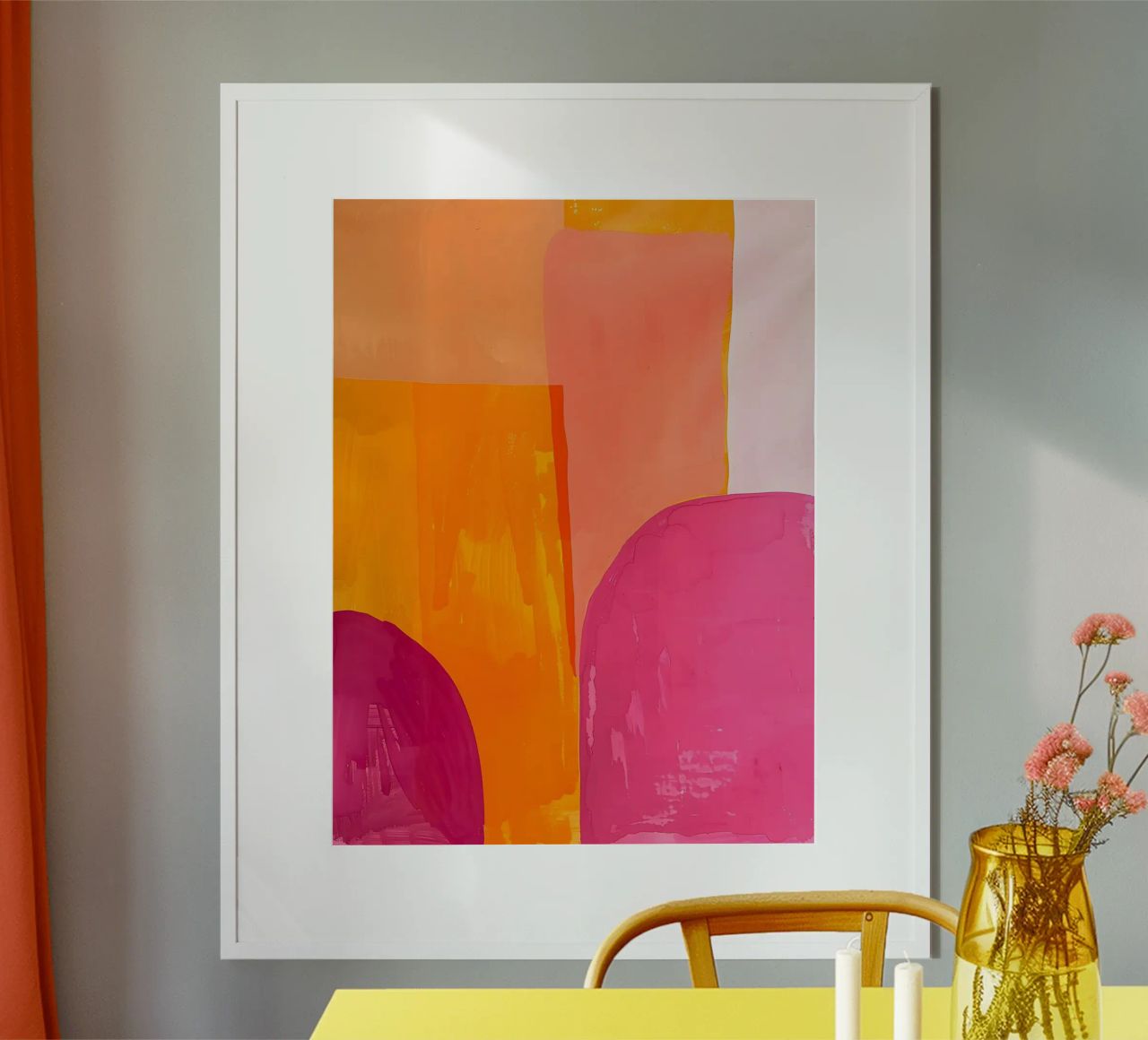 Pink and Orange Abstract Hahnemühle von Gypsy Galleria