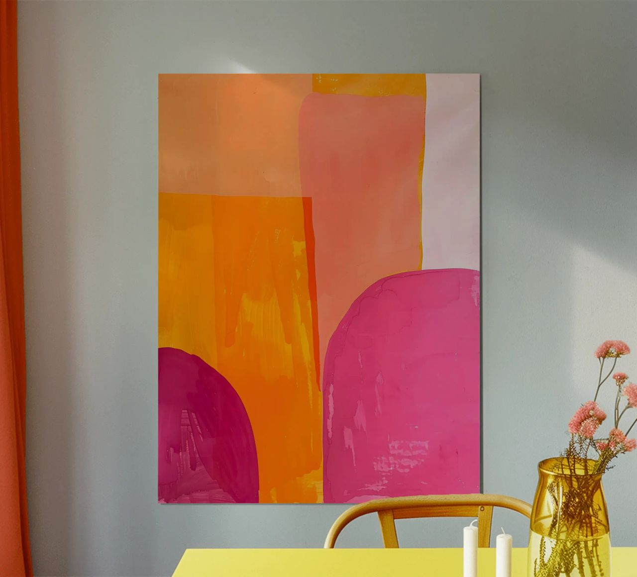 Pink and Orange Abstract Hahnemühle von Gypsy Galleria