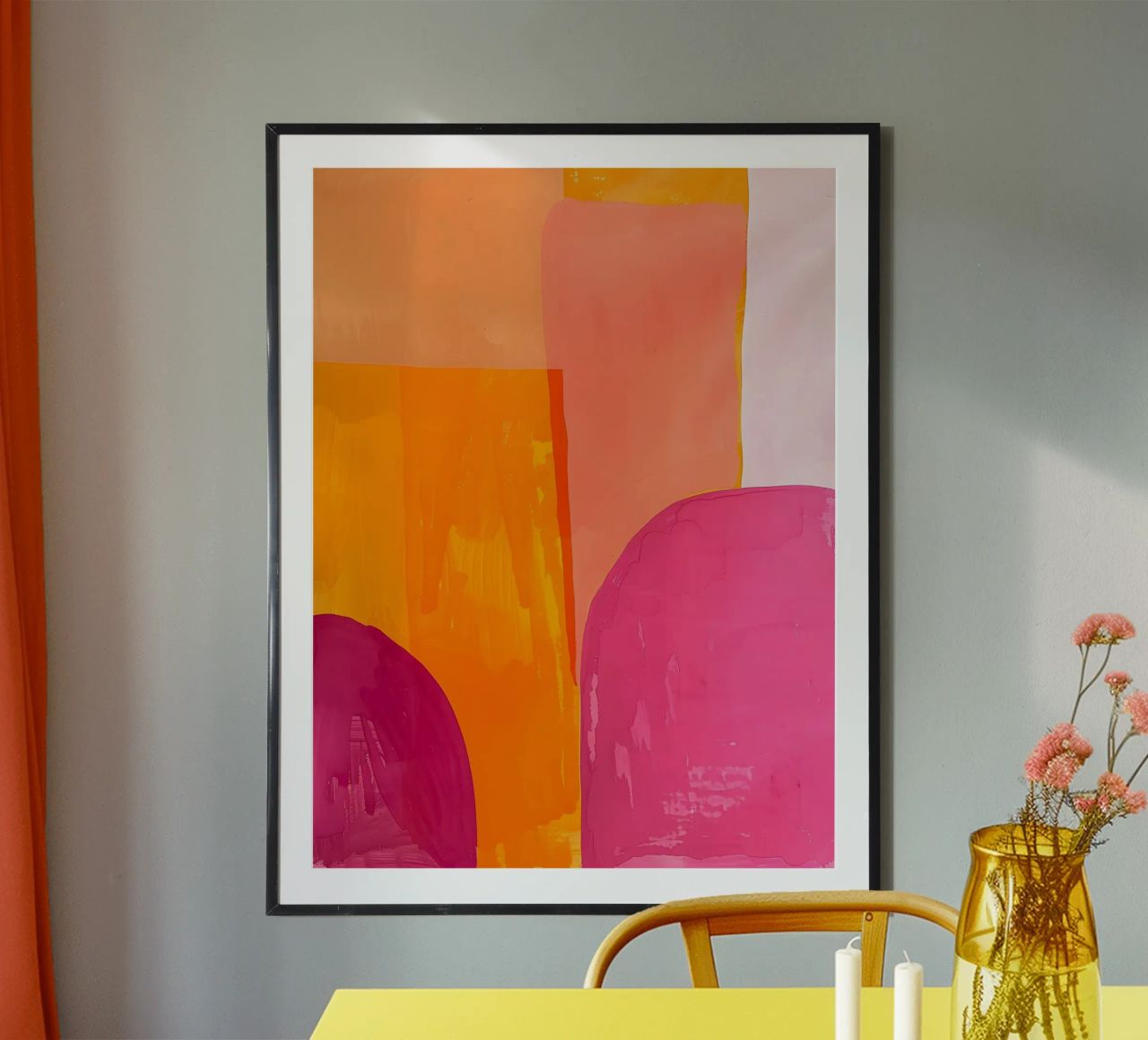 Pink and Orange Abstract Hahnemühle von Gypsy Galleria